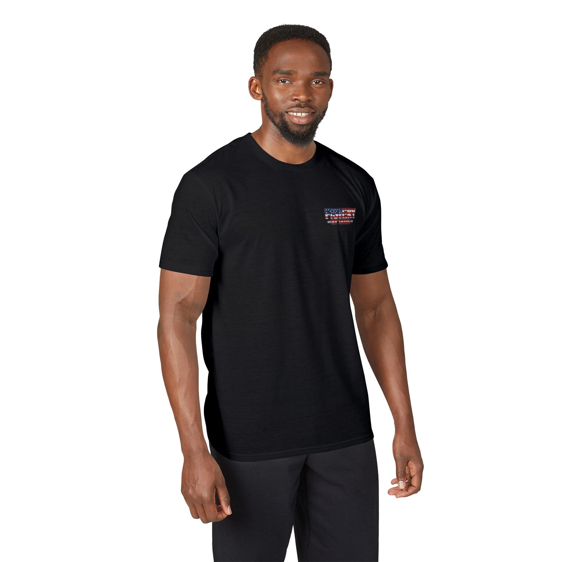 Fishing Boat T-Shirt — American Flag Fishery Graphic Tee for Anglers & Patriotic Outdoorsmen