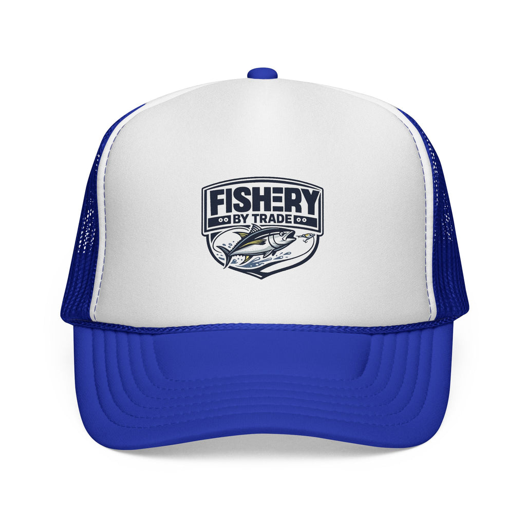 Fishery By Trade Trucker Hat — Vintage Fishing Logo Cap