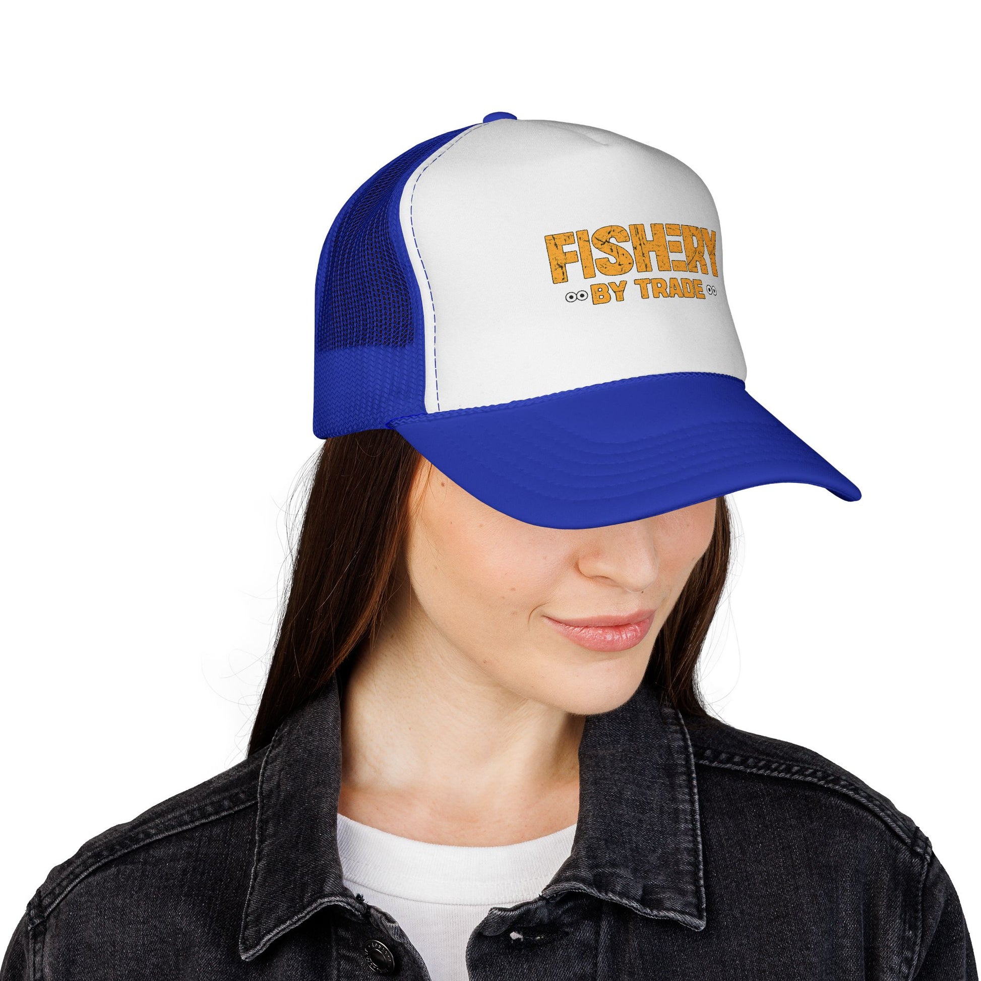 Official Fishery By Trade Logo Trucker Hat — Vintage Fishing Logo Cap