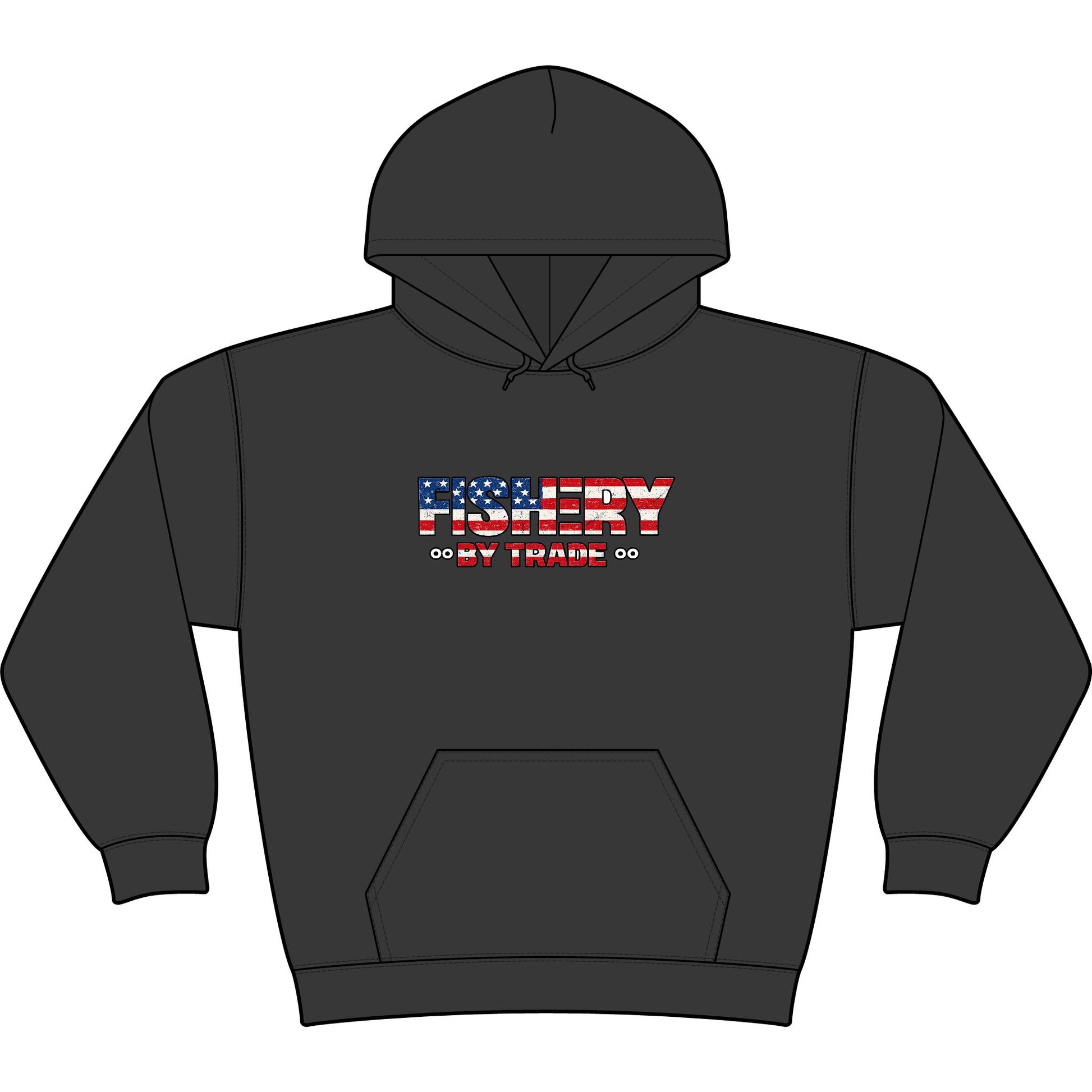 Fishing Hoodie — American Flag "Fishery" Heavyweight Hooded Sweatshirt