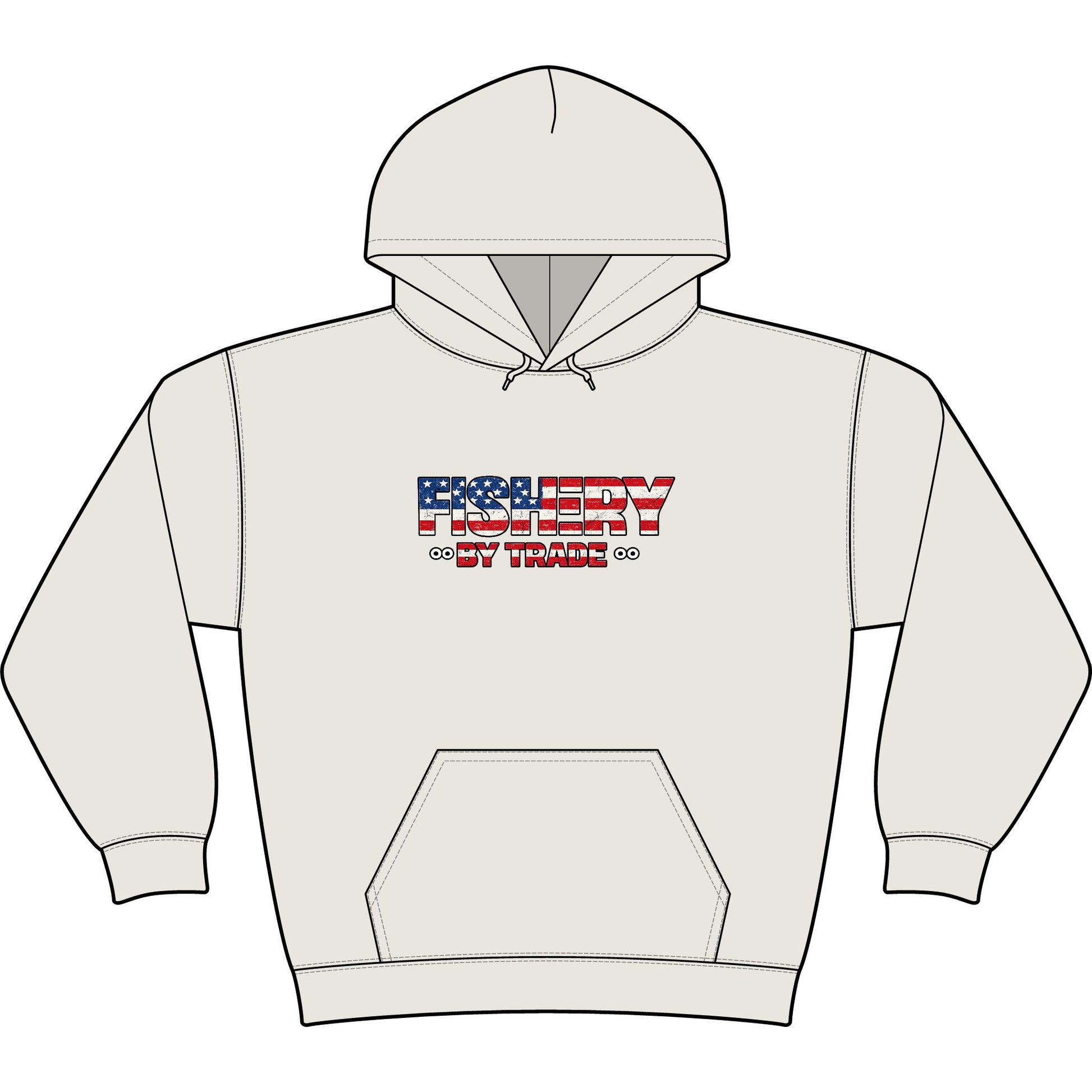 Fishing Hoodie — American Flag "Fishery" Heavyweight Hooded Sweatshirt