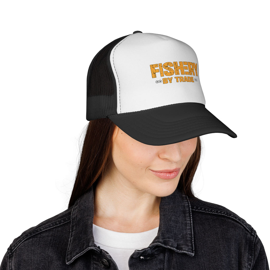 Official Fishery By Trade Logo Trucker Hat — Vintage Fishing Logo Cap