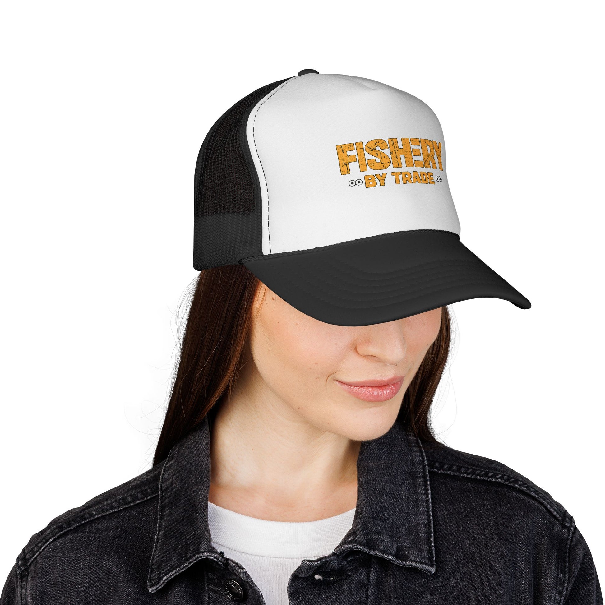 Official Fishery By Trade Logo Trucker Hat — Vintage Fishing Logo Cap