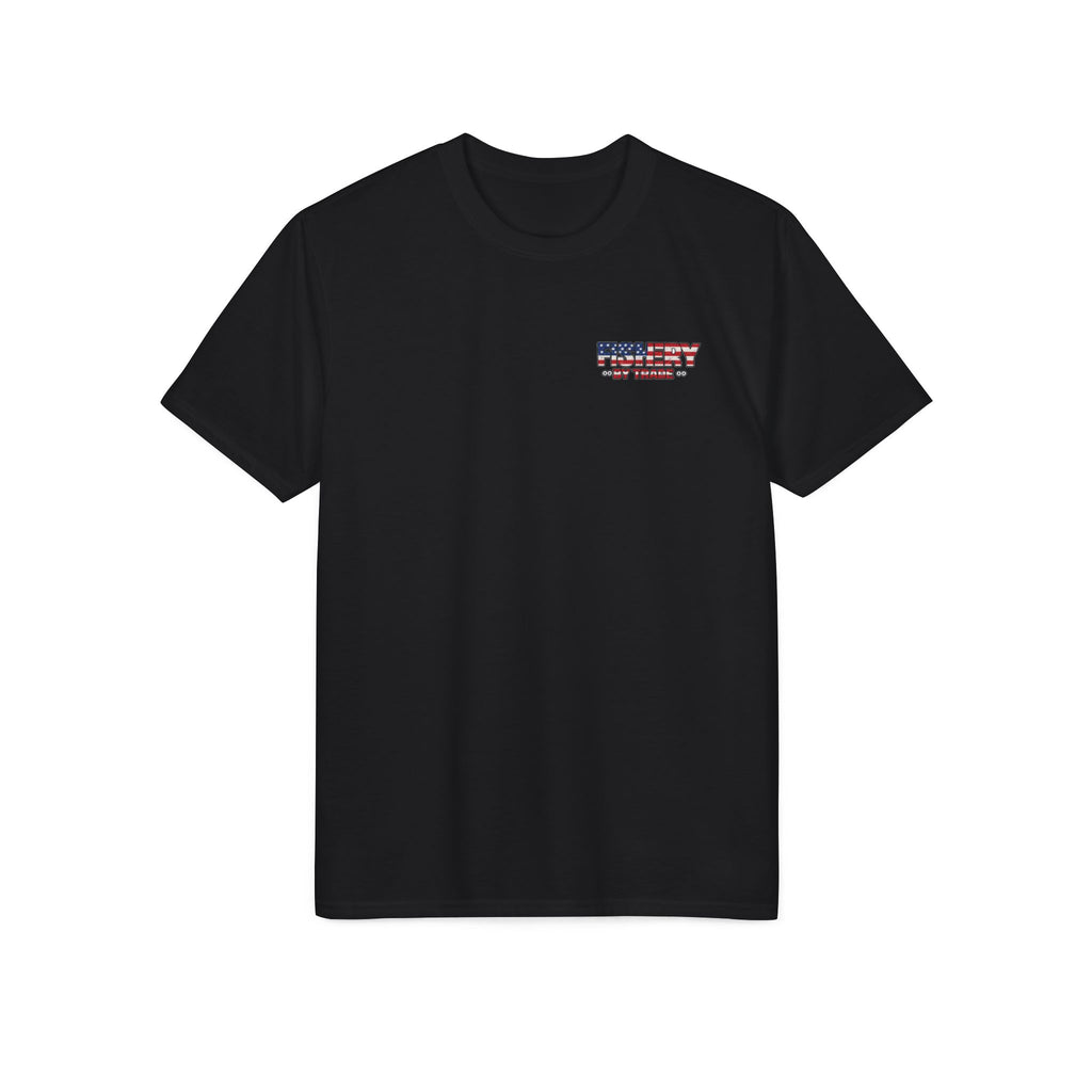 Fishing Boat T-Shirt — American Flag Fishery Graphic Tee for Anglers & Patriotic Outdoorsmen