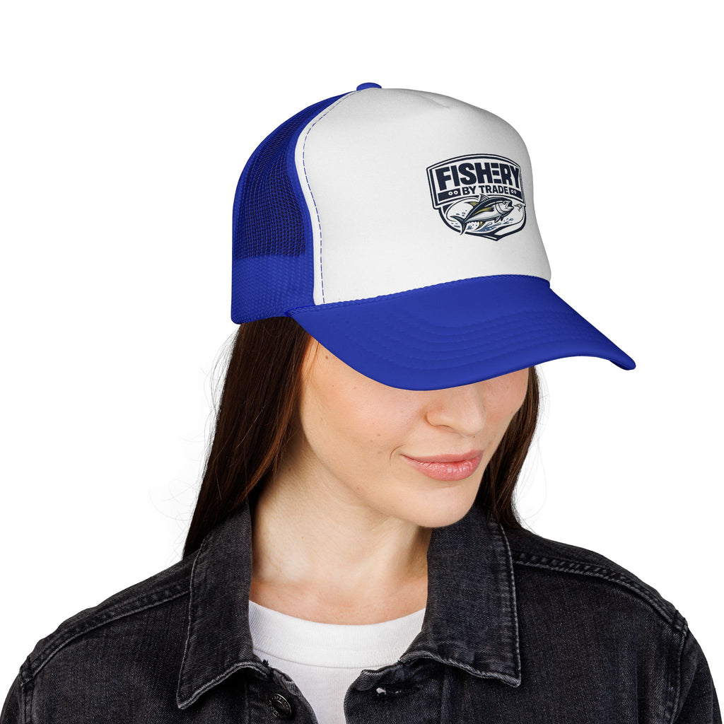 Fishery By Trade Trucker Hat — Vintage Fishing Logo Cap