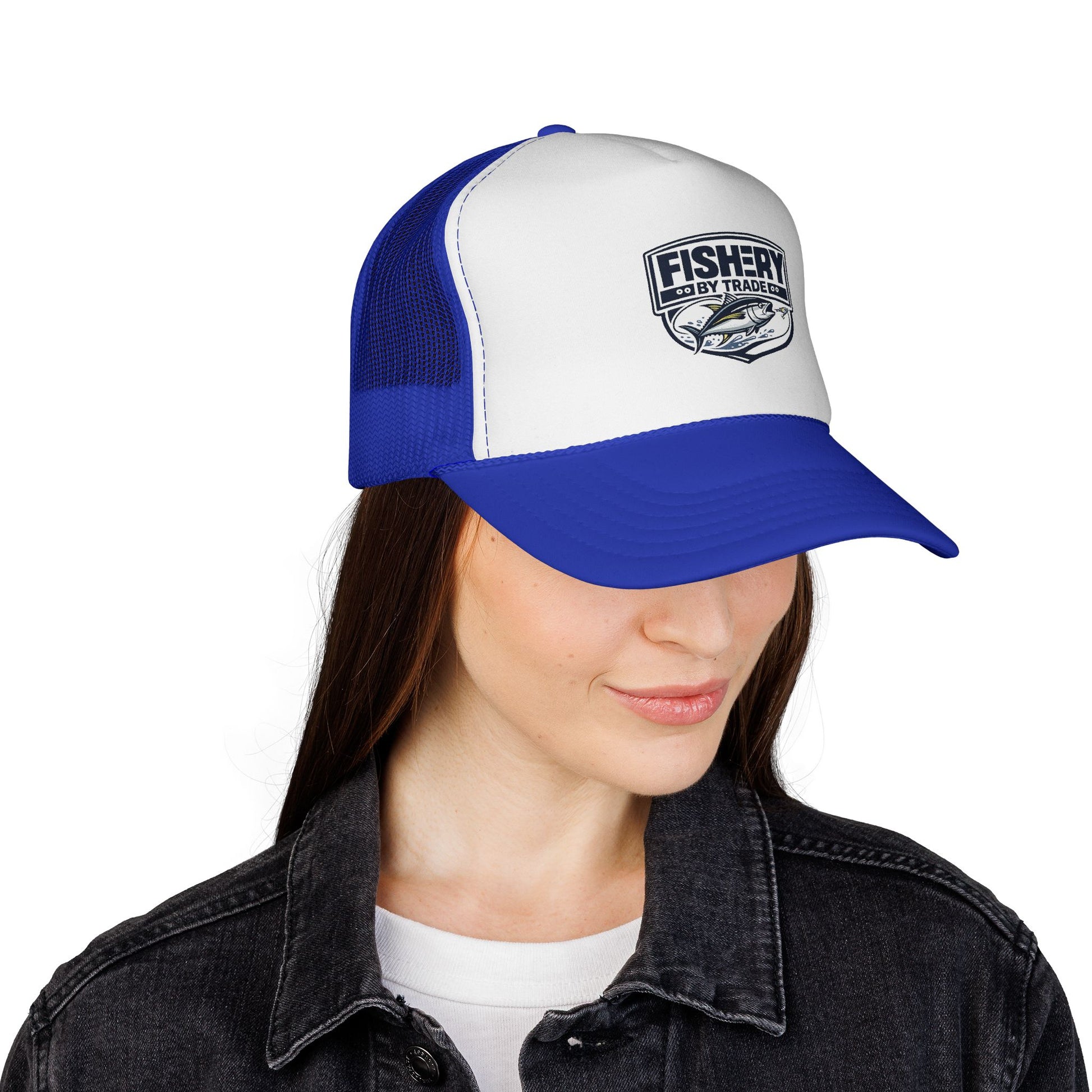 Fishery By Trade Trucker Hat — Vintage Fishing Logo Cap