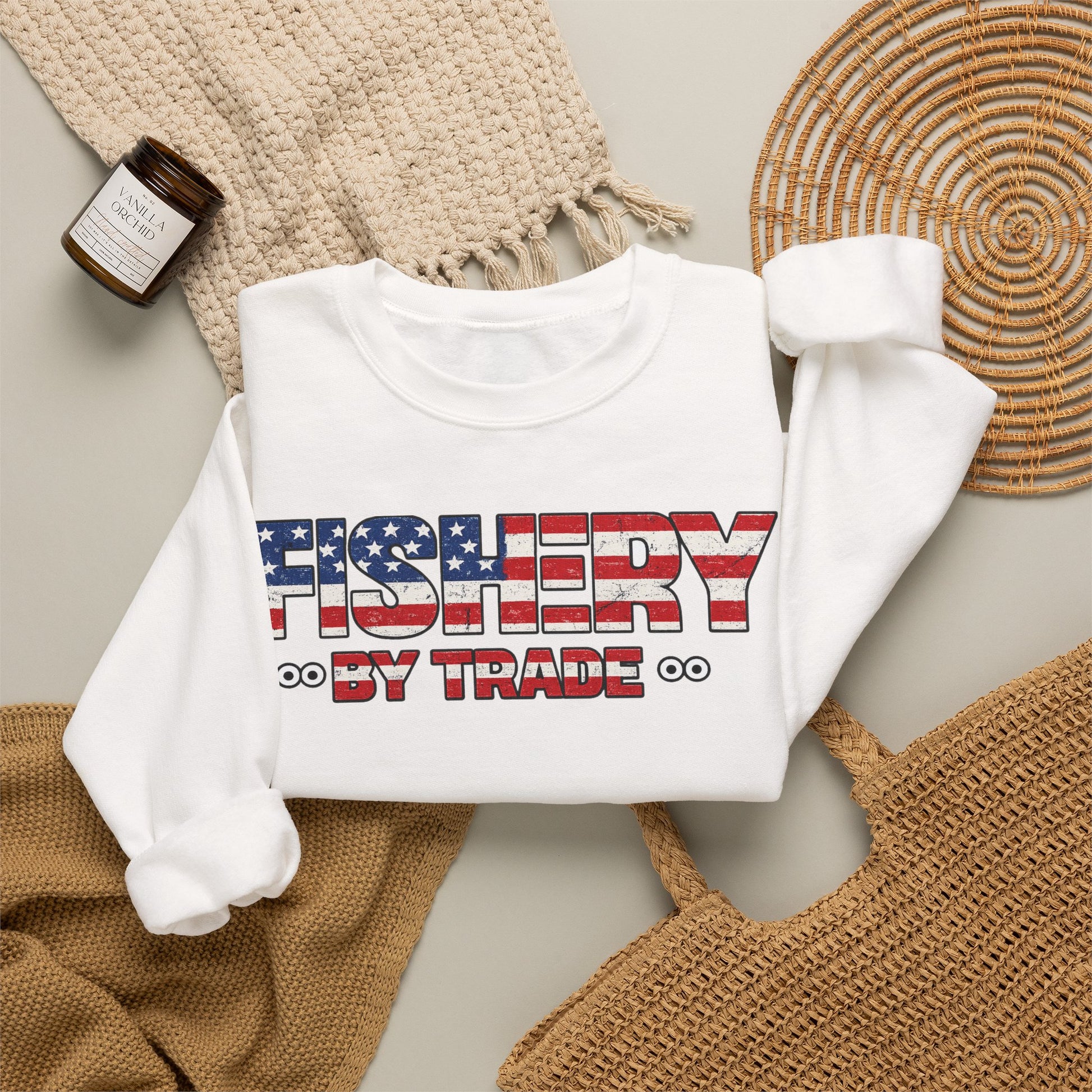 (American Trawler) Fishing Crewneck Sweatshirt — "Fishery By Trade"