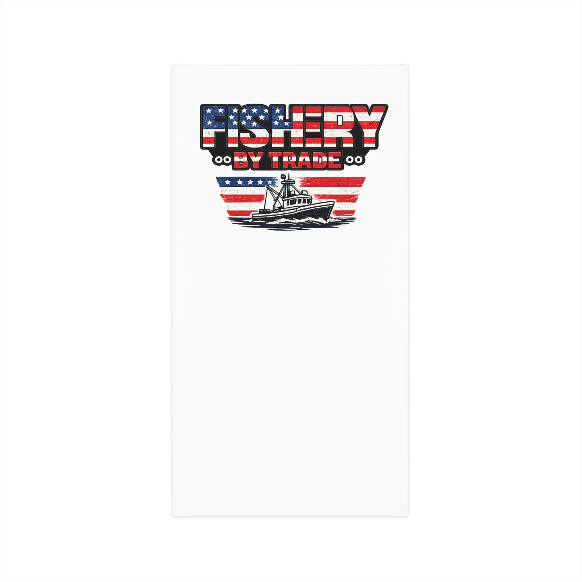 Fishing Neck Gaiter — "Fishery by Trade" American Flag Boat Face Mask