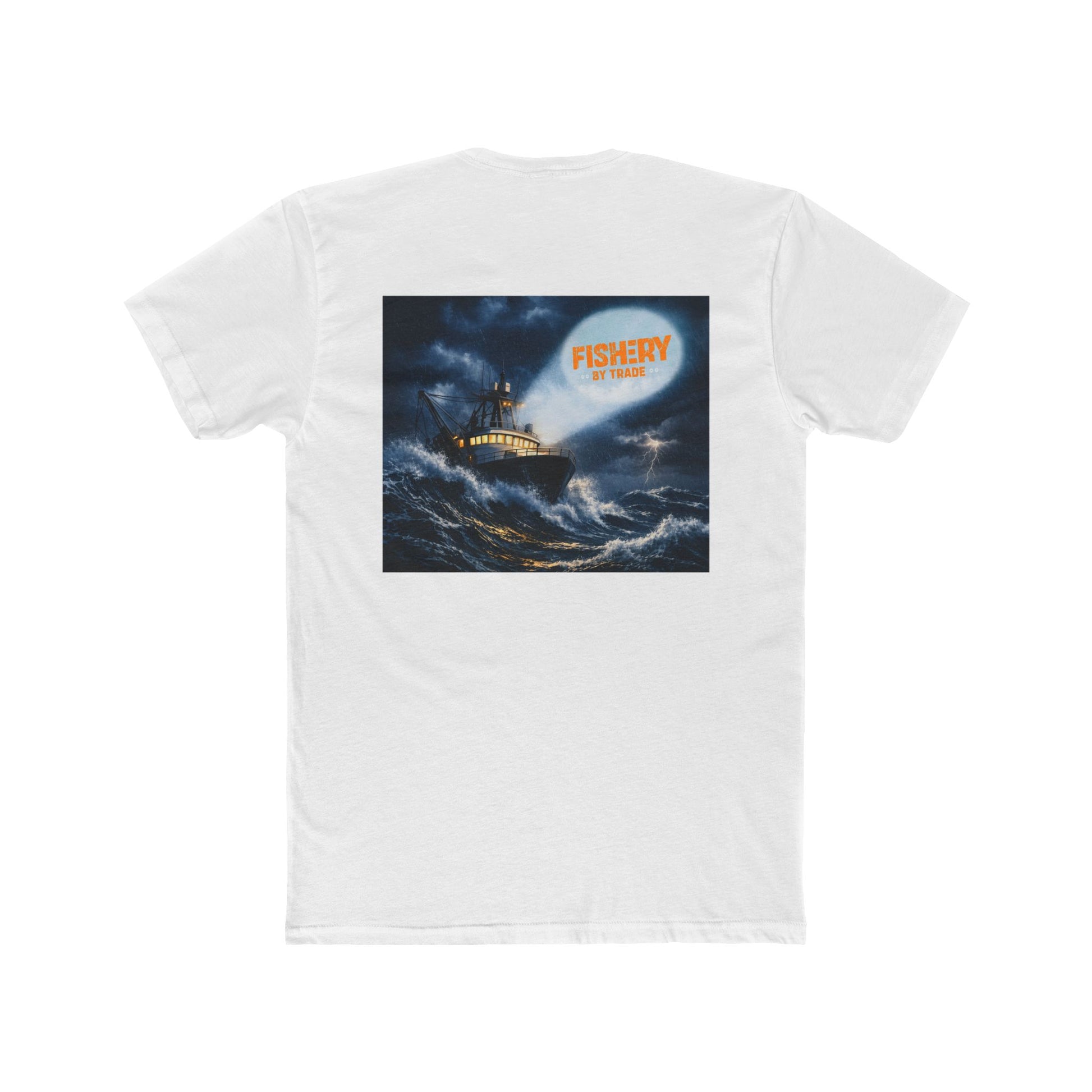 Fishery By Trade Rough Seas - Men's White Crew Neck Tee