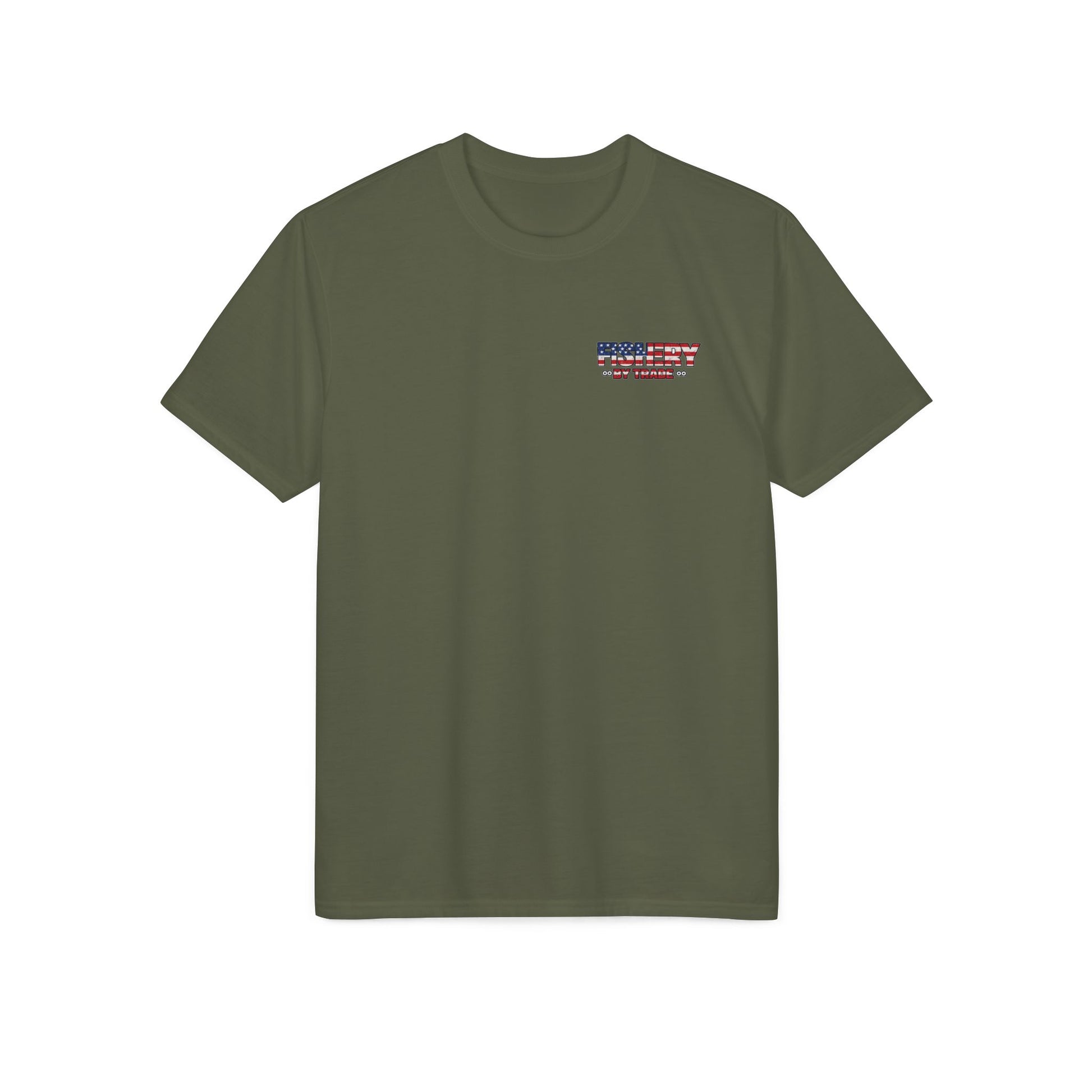 Fishing Boat T-Shirt — American Flag Fishery Graphic Tee for Anglers & Patriotic Outdoorsmen