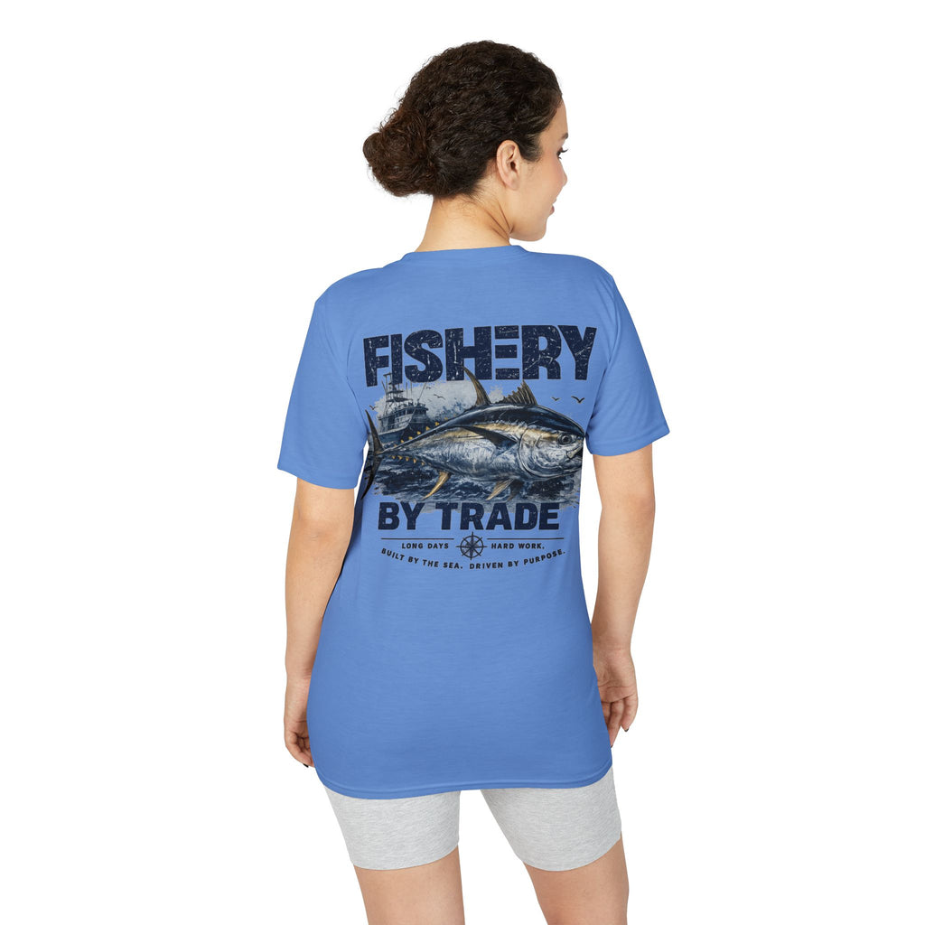 Fishing T-Shirt — "Fishery by Trade" Graphic Performance Tee