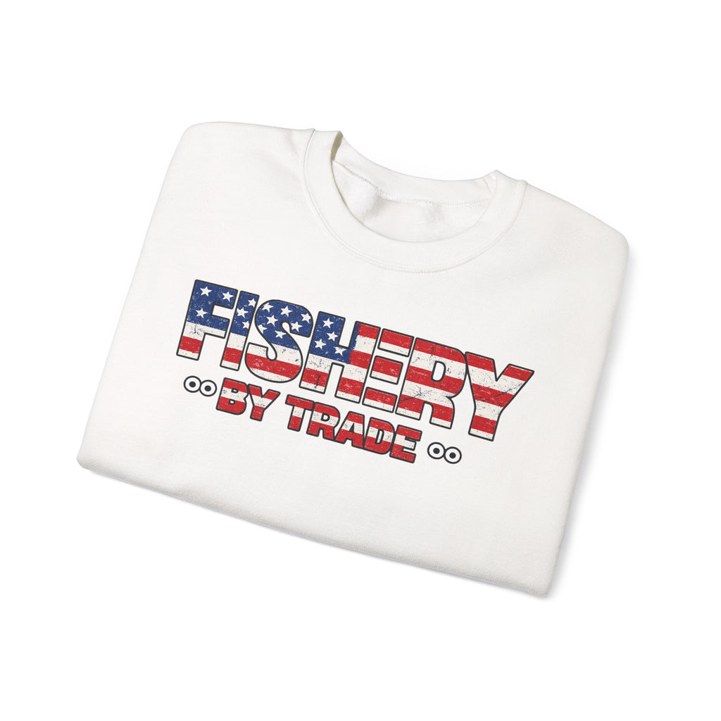 (American Trawler) Fishing Crewneck Sweatshirt — "Fishery By Trade"
