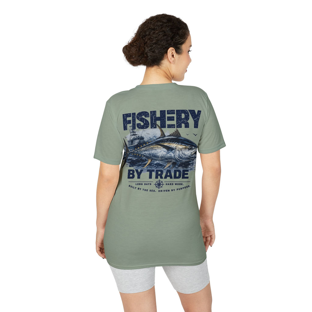 Fishing T-Shirt — "Fishery by Trade" Graphic Performance Tee