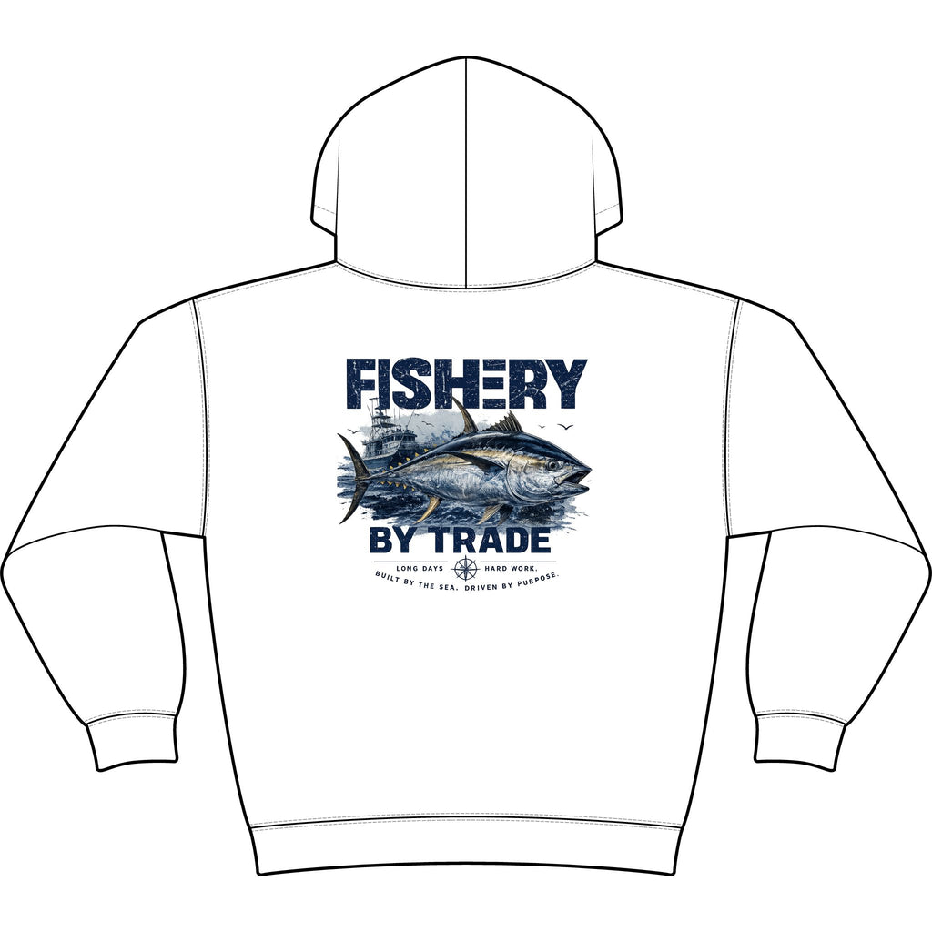 Fishery By Trade Hoodie — Minimal Fishing Logo Pullover