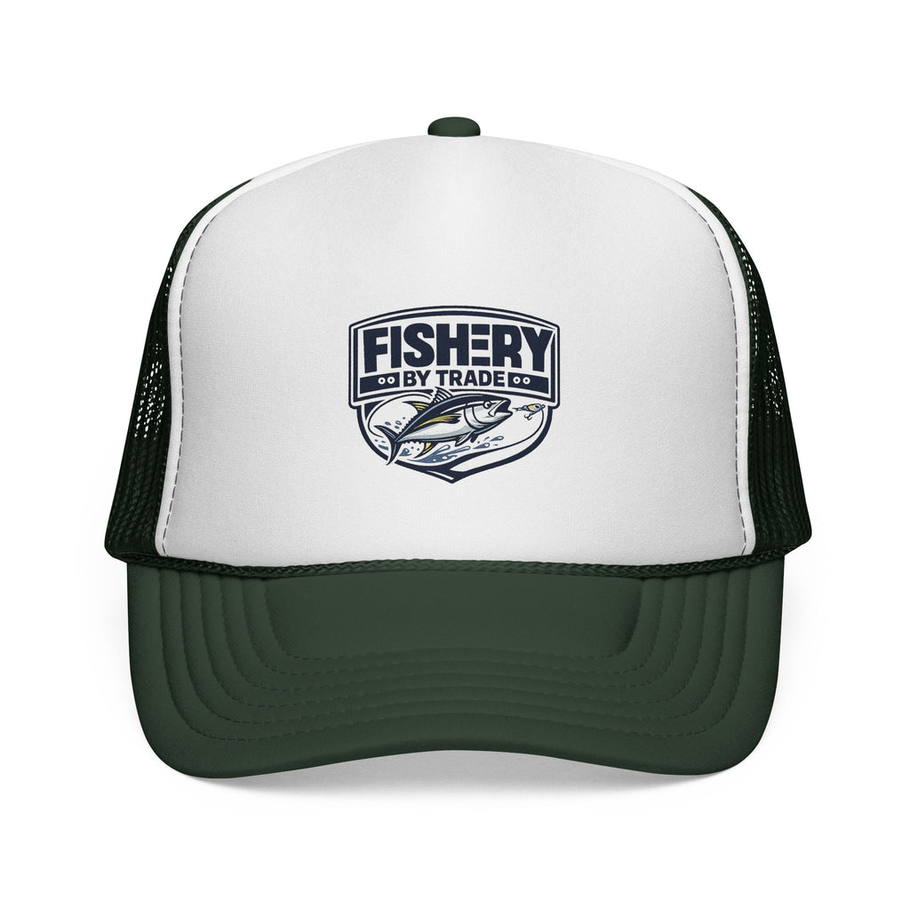Fishery By Trade Trucker Hat — Vintage Fishing Logo Cap