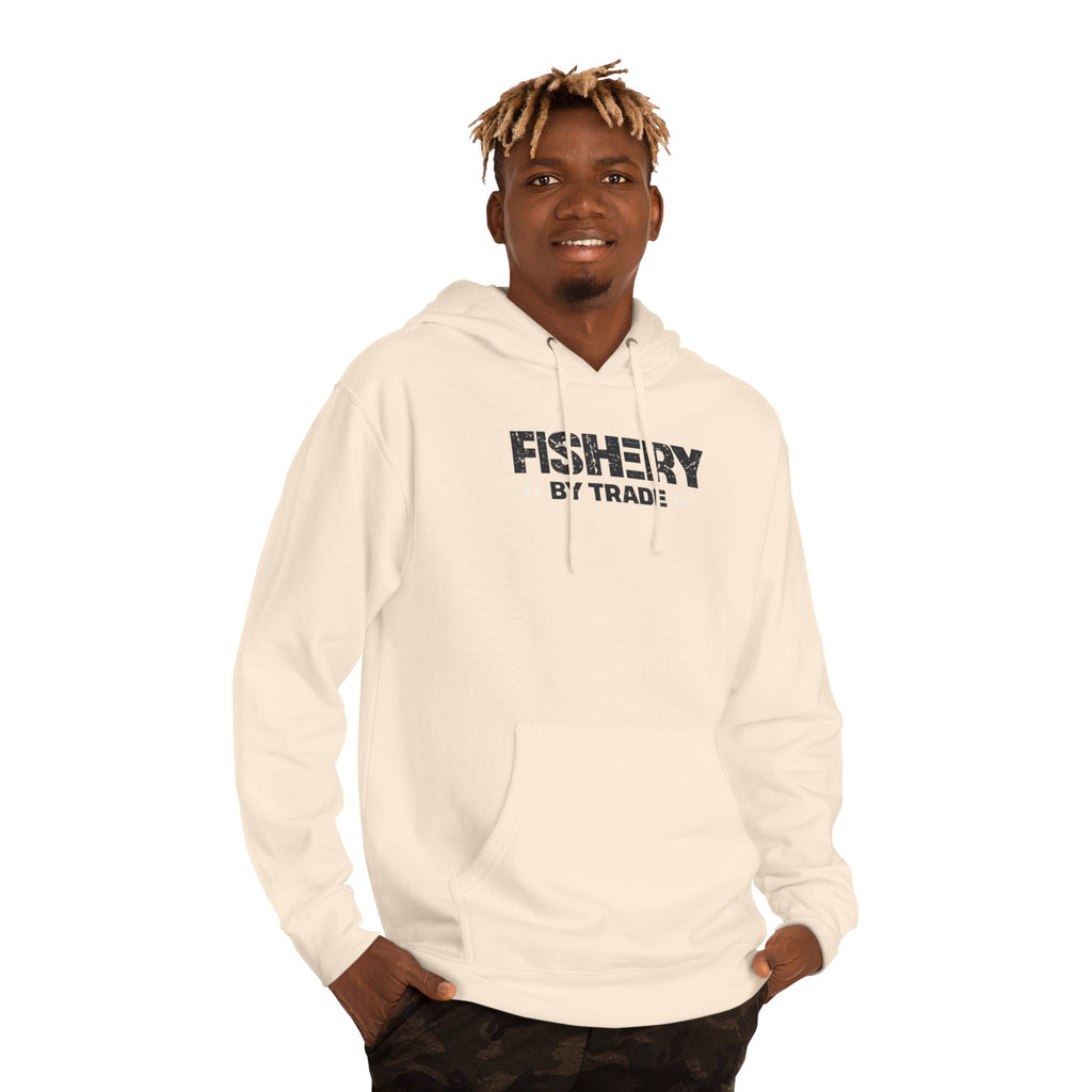Fishery By Trade Hoodie — Minimal Fishing Logo Pullover