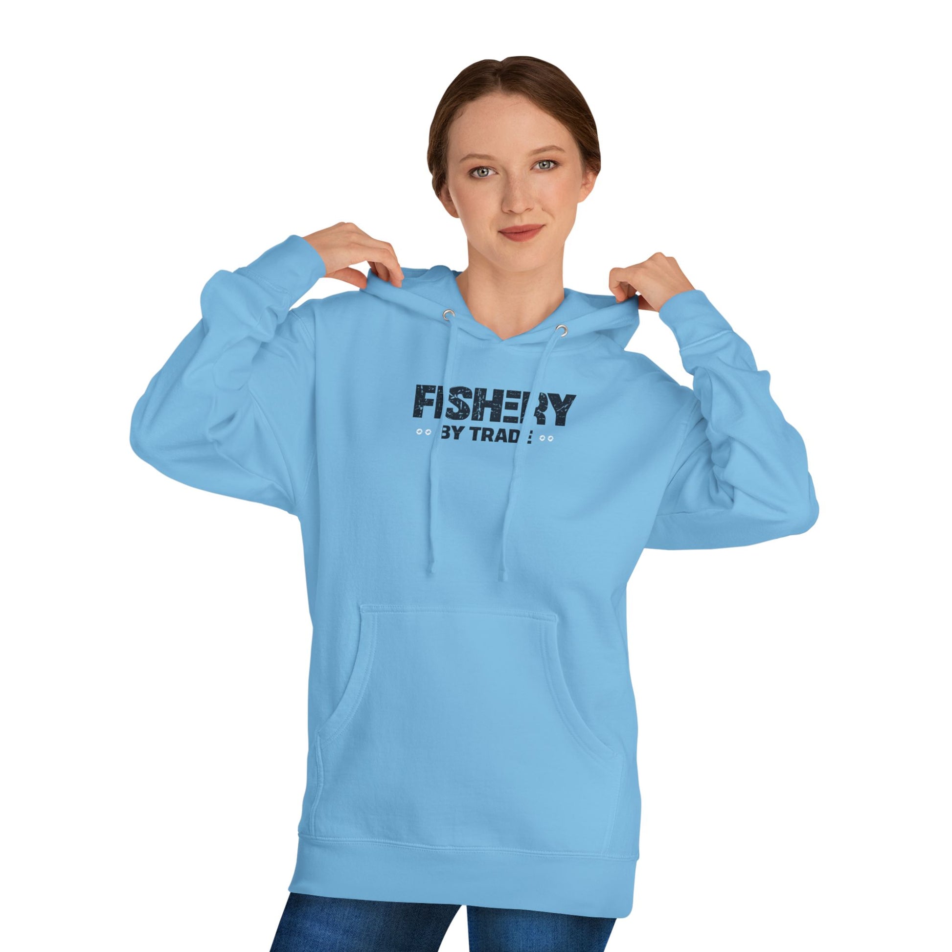 Fishery By Trade Hoodie — Minimal Fishing Logo Pullover
