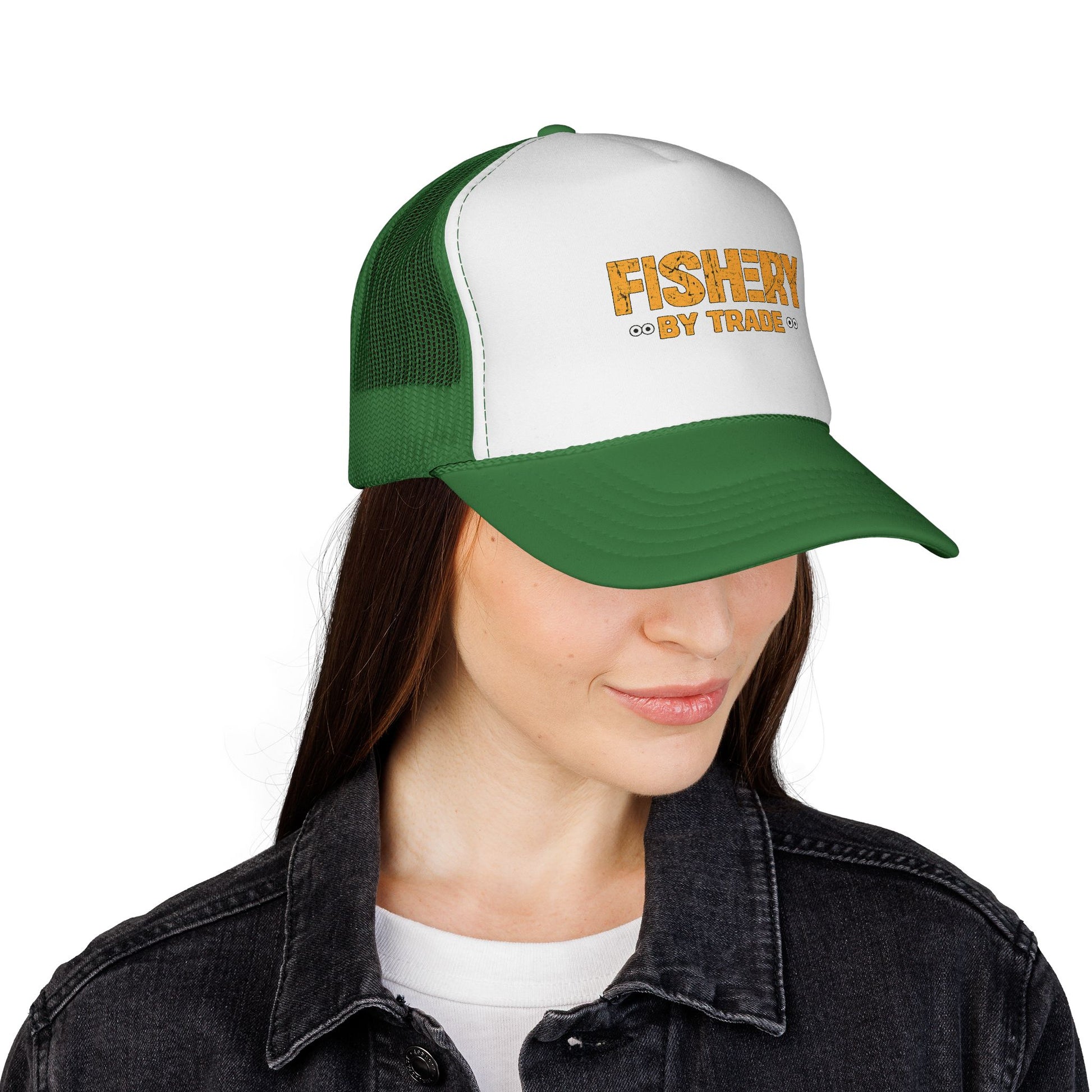 Official Fishery By Trade Logo Trucker Hat — Vintage Fishing Logo Cap