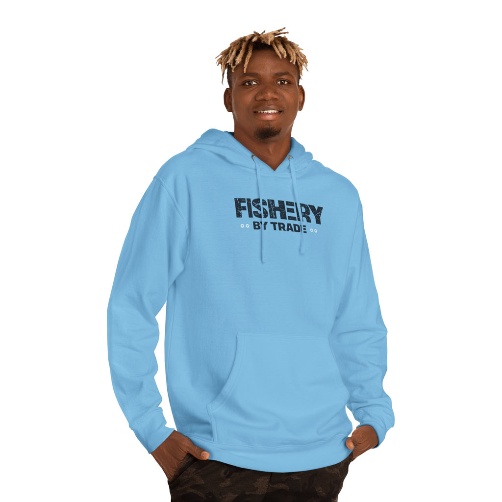 Fishery By Trade Hoodie — Minimal Fishing Logo Pullover