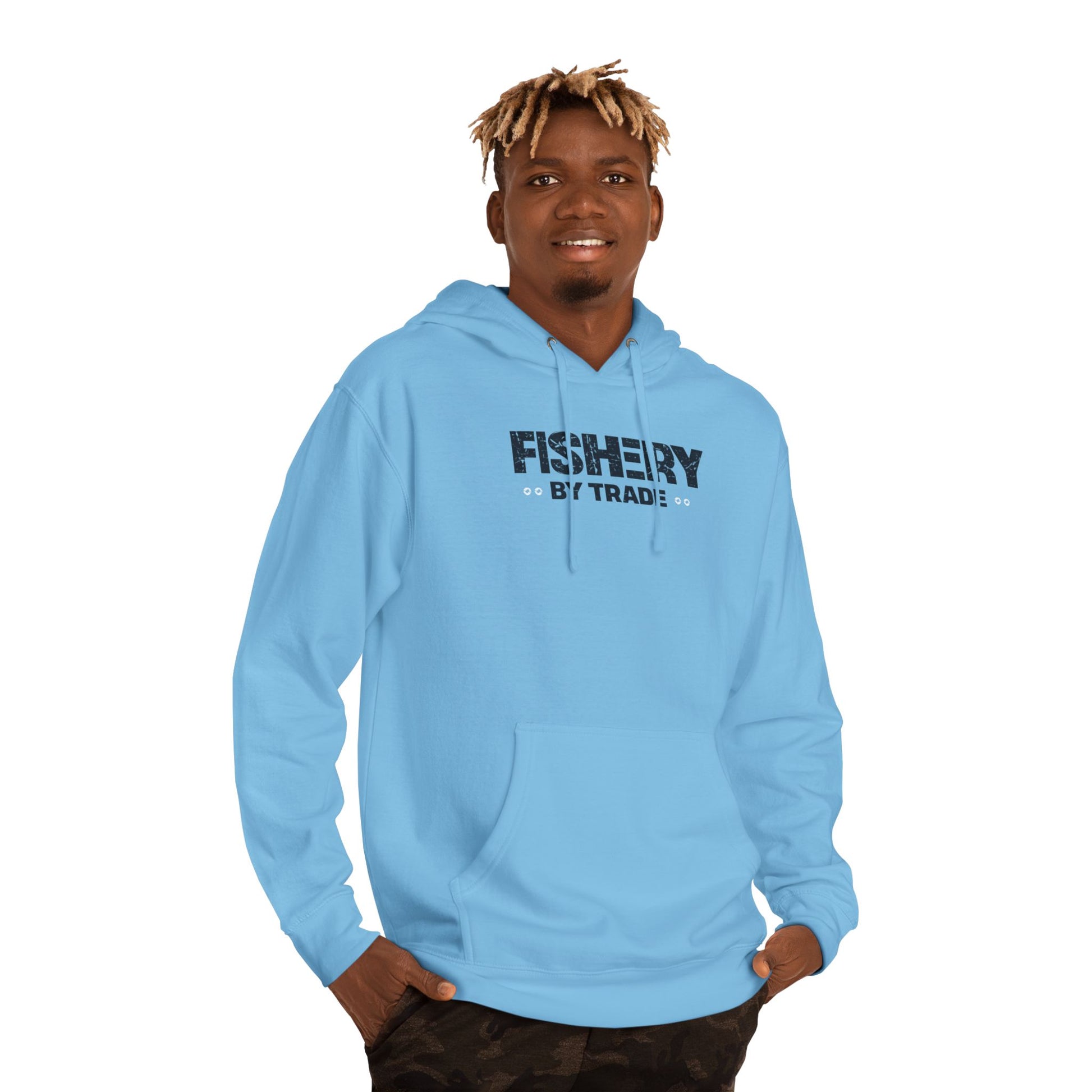 Fishery By Trade Hoodie — Minimal Fishing Logo Pullover