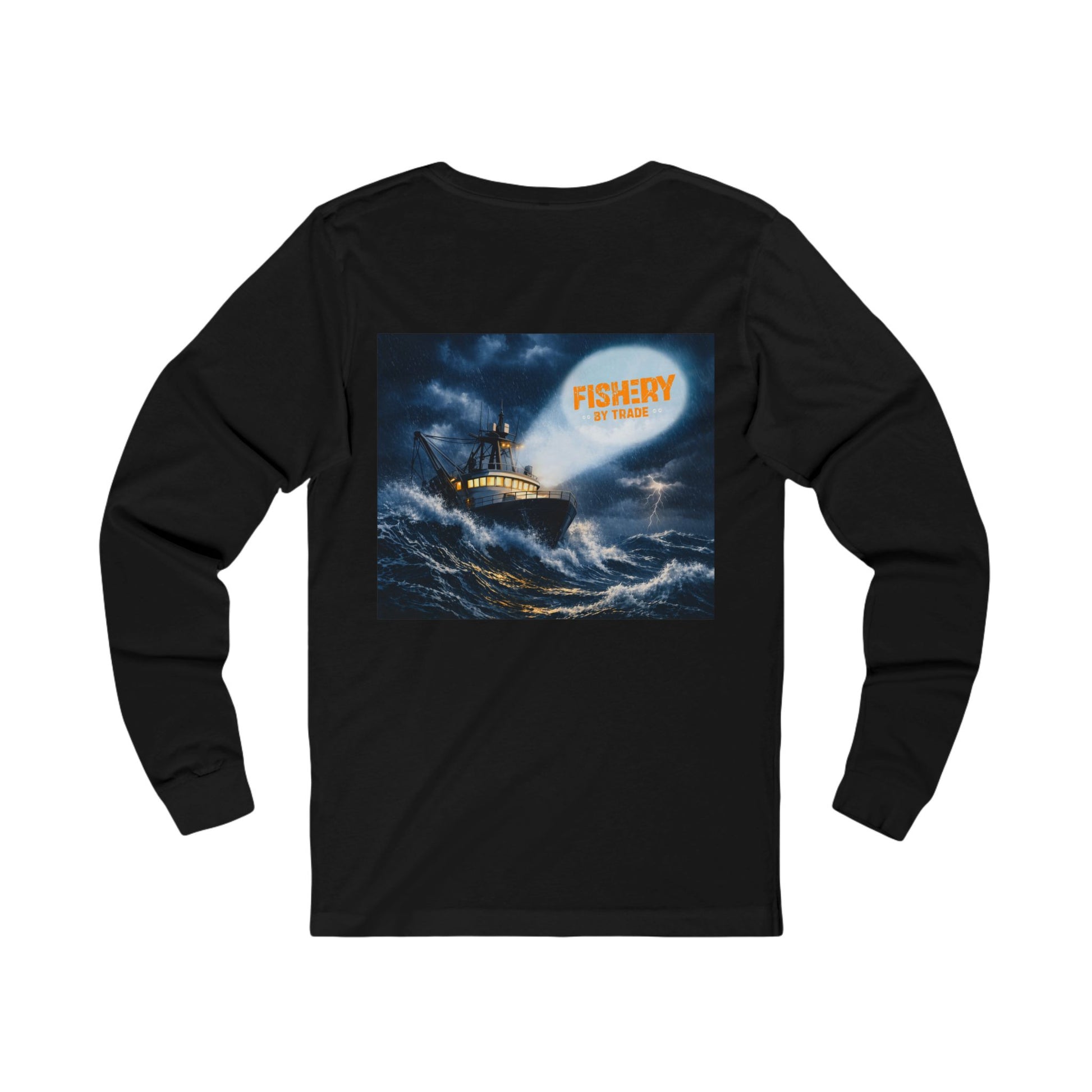 Fishery By Trade Rough Seas - Black Long Sleeve T-Shirt