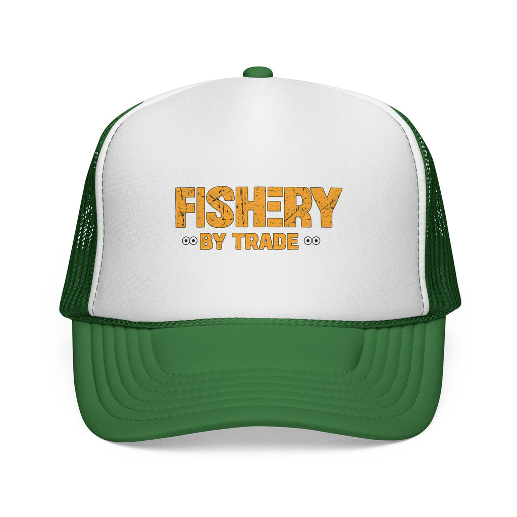 Official Fishery By Trade Logo Trucker Hat — Vintage Fishing Logo Cap