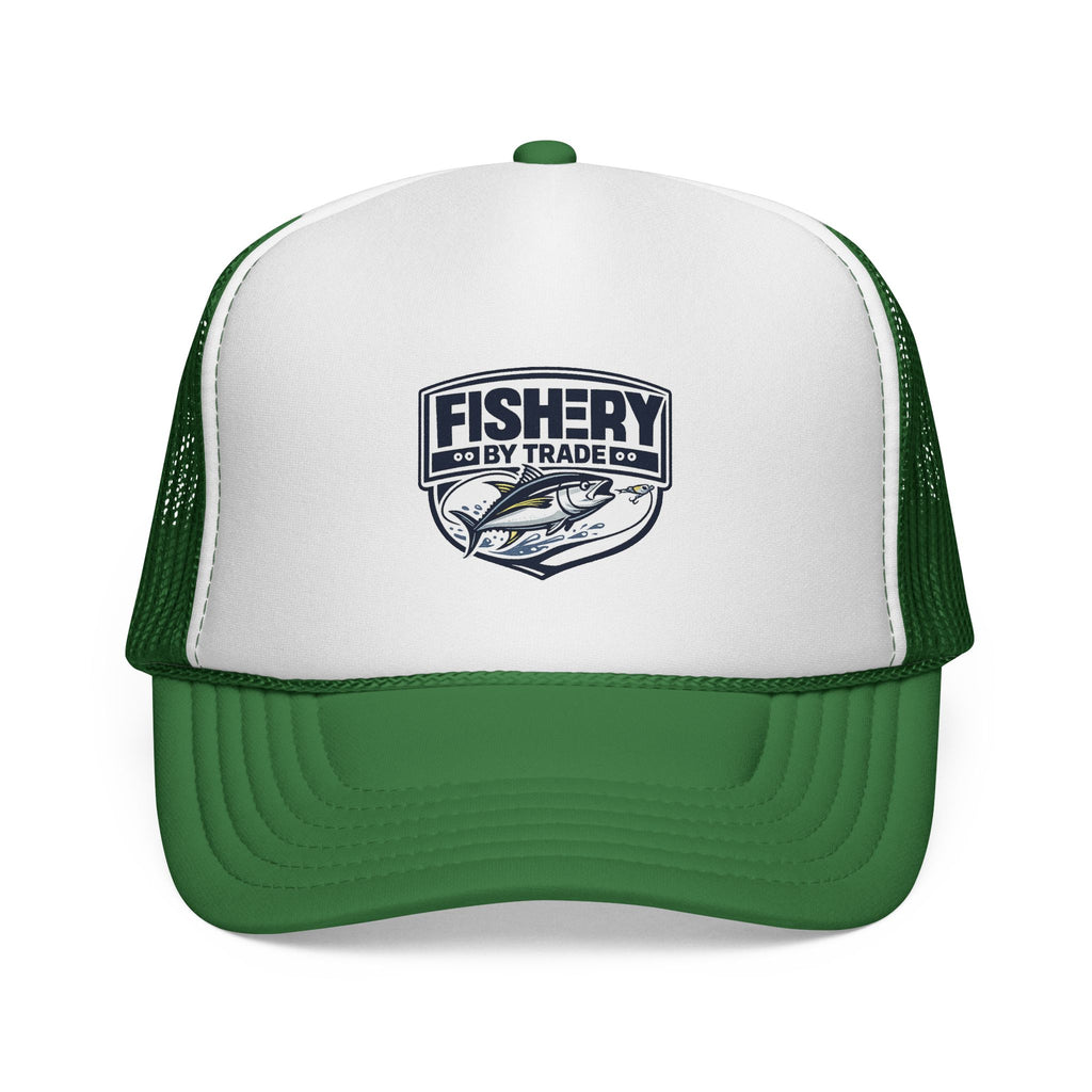 Fishery By Trade Trucker Hat — Vintage Fishing Logo Cap