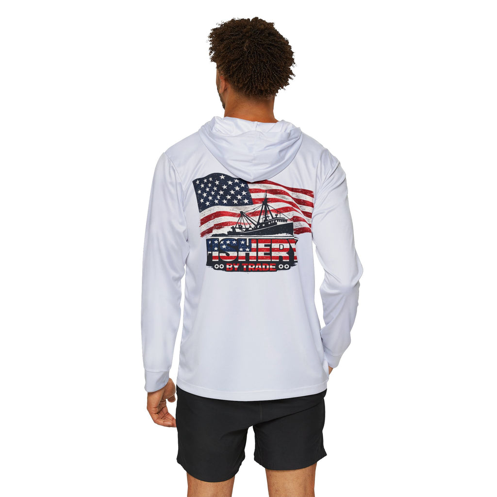 Patriotic Fishing Hoodie - American Flag Fishery Graphic Warmup Hoodie