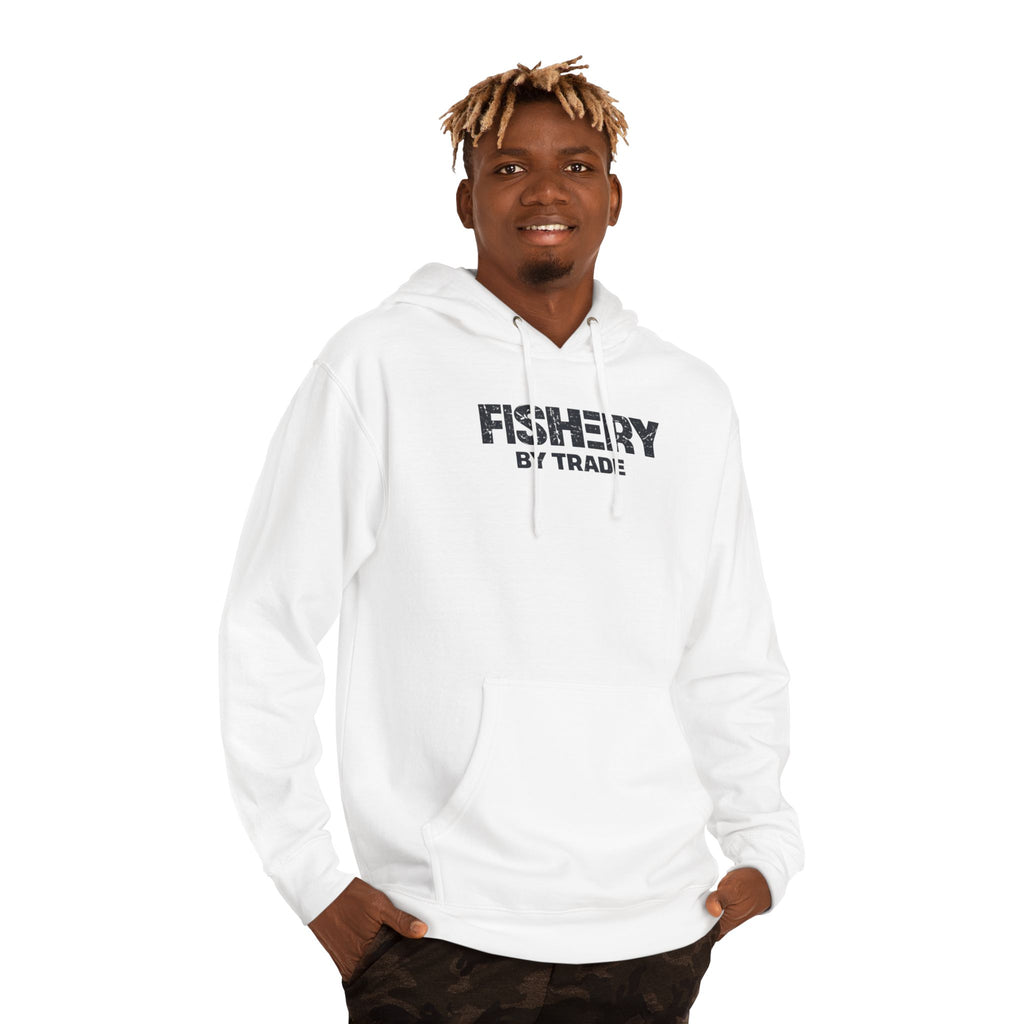 Fishery By Trade Hoodie — Minimal Fishing Logo Pullover