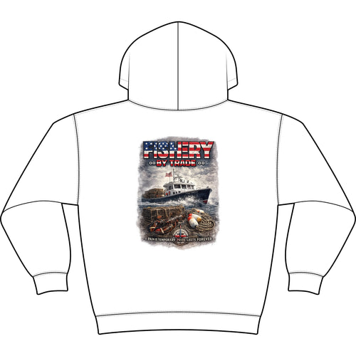 Fishing Hoodie — American Flag "Fishery" Heavyweight Hooded Sweatshirt