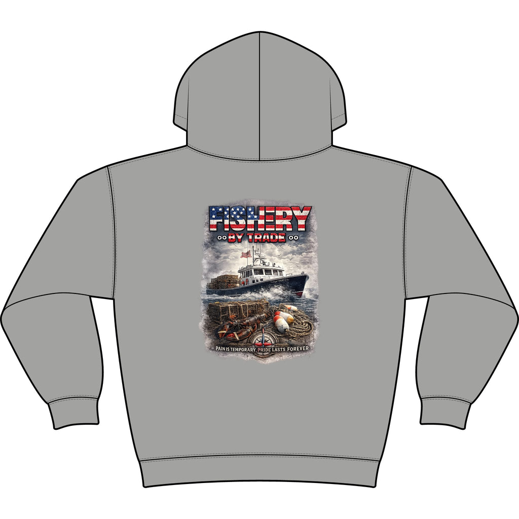 Fishing Hoodie — American Flag "Fishery" Heavyweight Hooded Sweatshirt