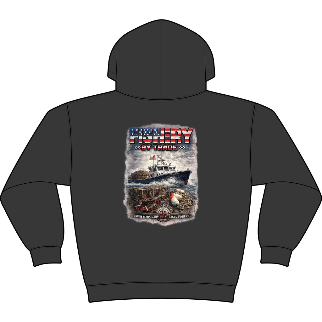 Fishing Hoodie — American Flag "Fishery" Heavyweight Hooded Sweatshirt