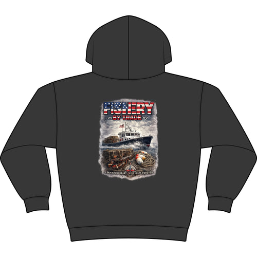Fishing Hoodie — American Flag "Fishery" Heavyweight Hooded Sweatshirt