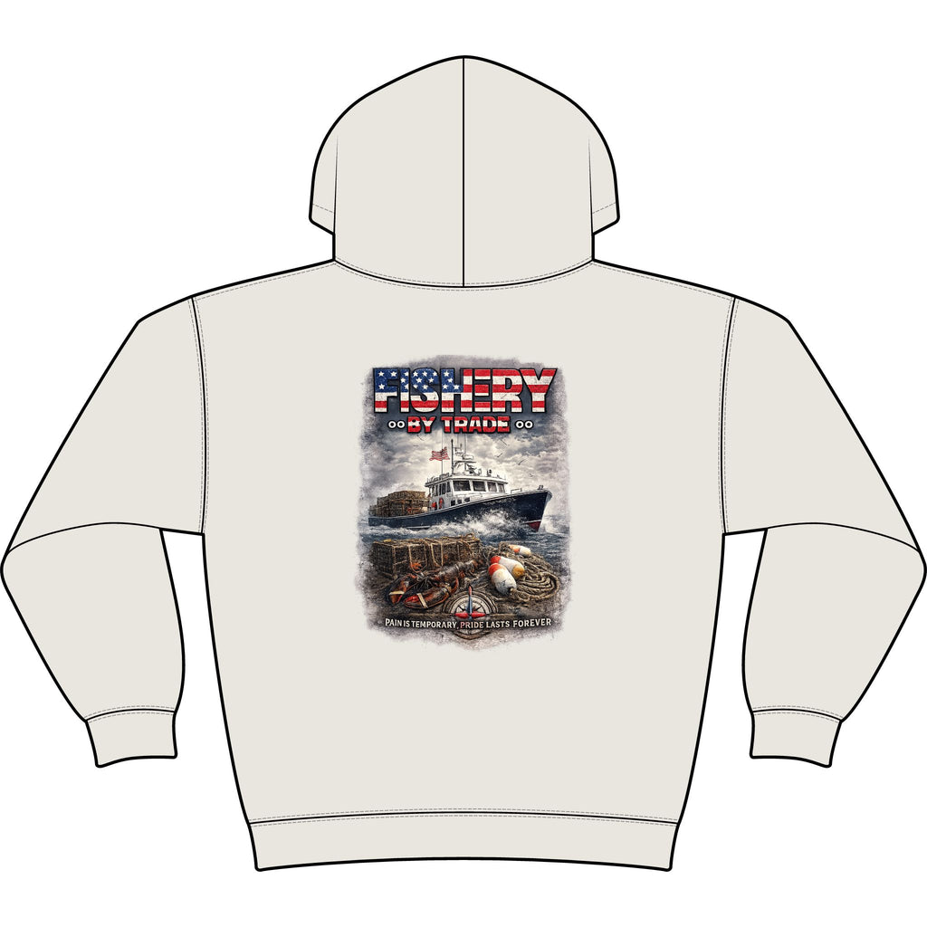Fishing Hoodie — American Flag "Fishery" Heavyweight Hooded Sweatshirt