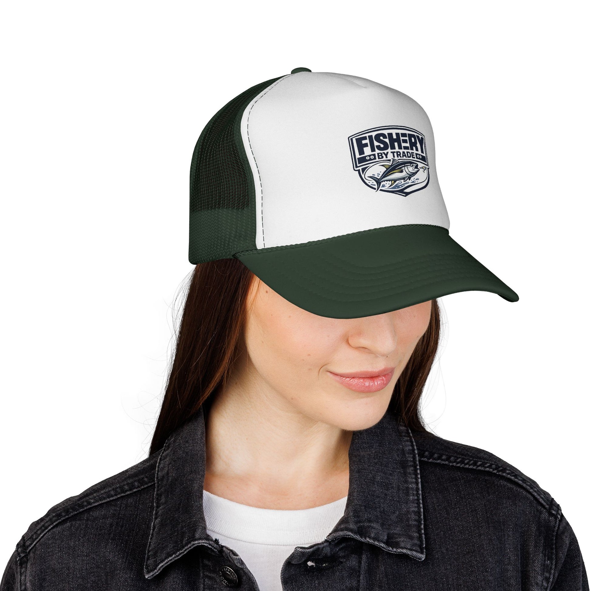 Fishery By Trade Trucker Hat — Vintage Fishing Logo Cap