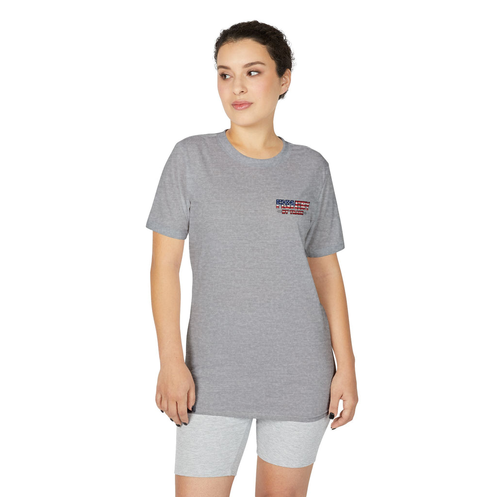 Fishing Boat T-Shirt — American Flag Fishery Graphic Tee for Anglers & Patriotic Outdoorsmen