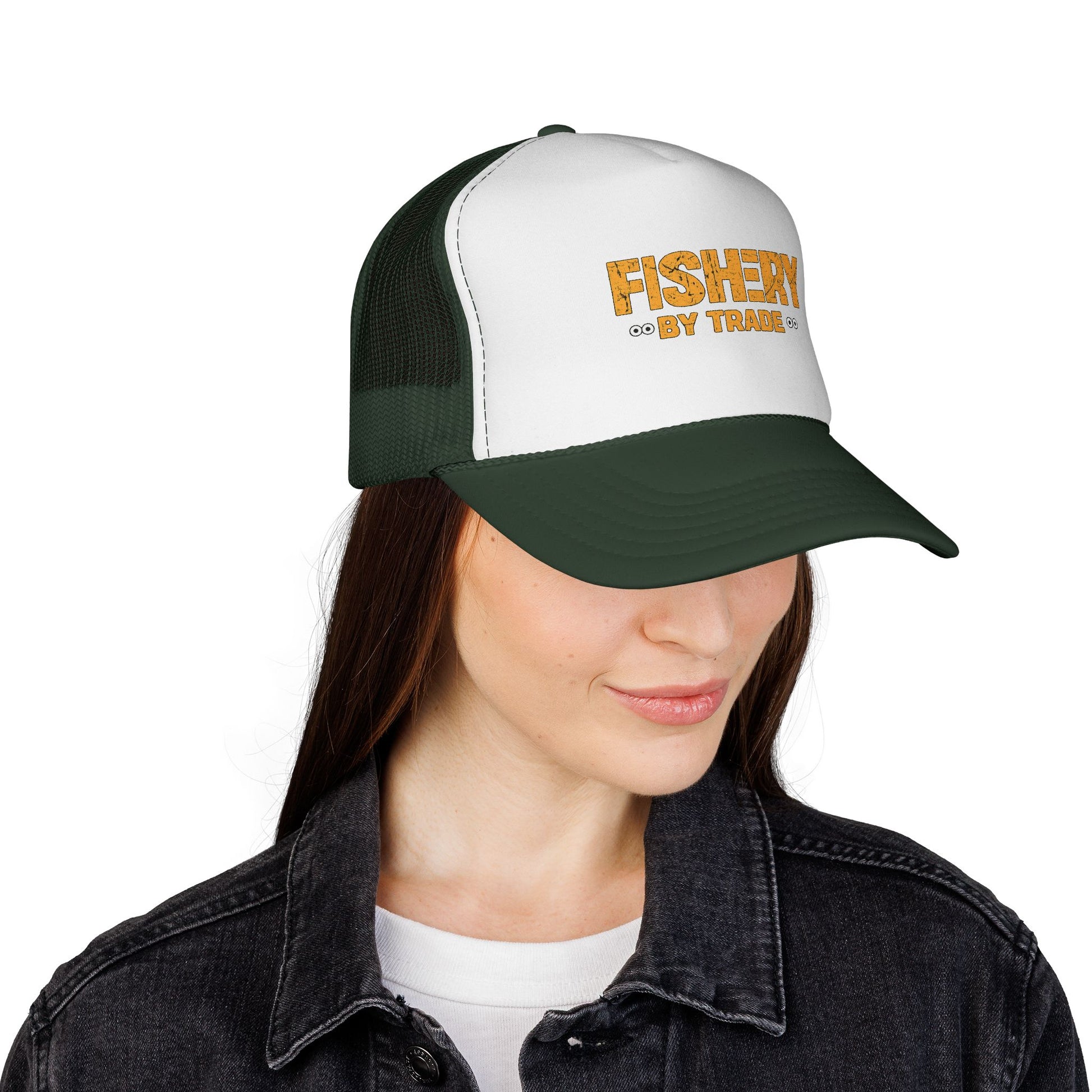 Official Fishery By Trade Logo Trucker Hat — Vintage Fishing Logo Cap