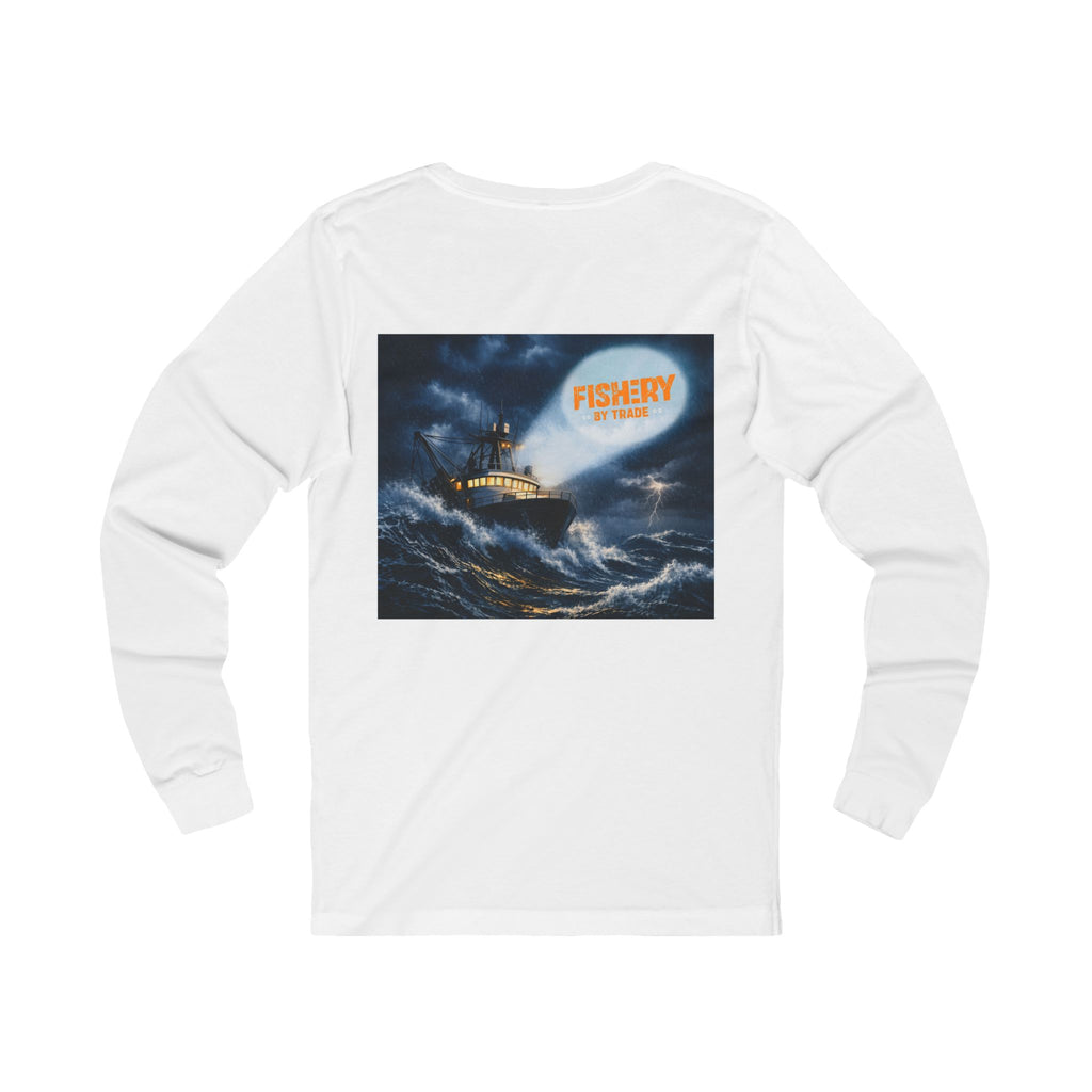 Fishery By Trade Rough Seas - White Long Sleeve T-Shirt
