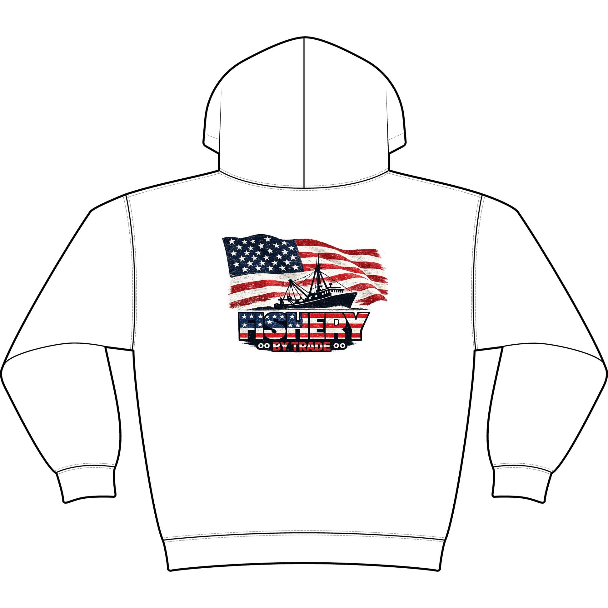 Fishing Hoodie - American Flag 'Fishery' Patriotic Fishing Pullover