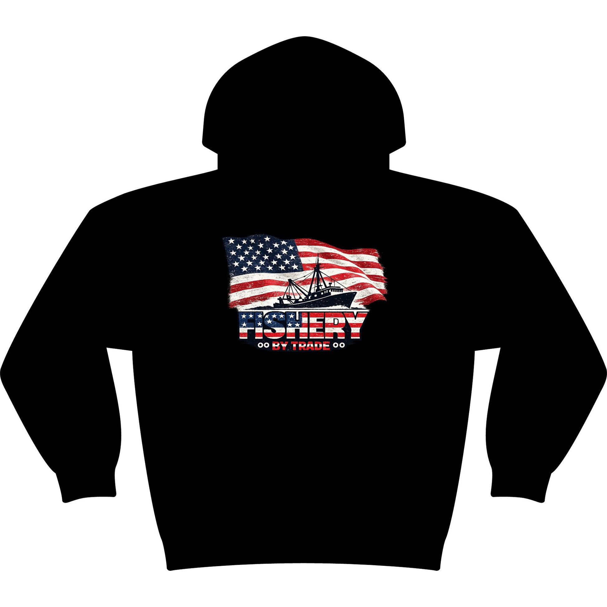 Fishing Hoodie - American Flag 'Fishery' Patriotic Fishing Pullover