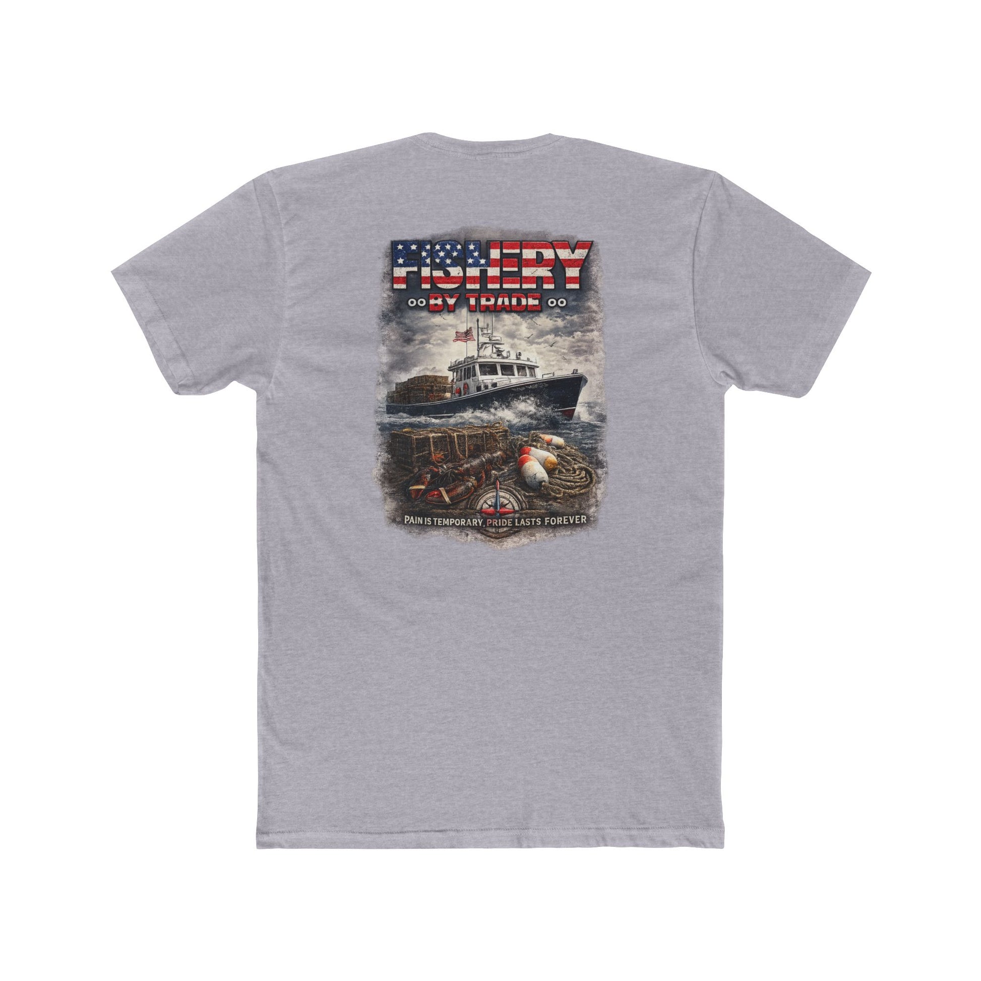 Fishing By Trade T-Shirt — American Flag Nautical Graphic Tee