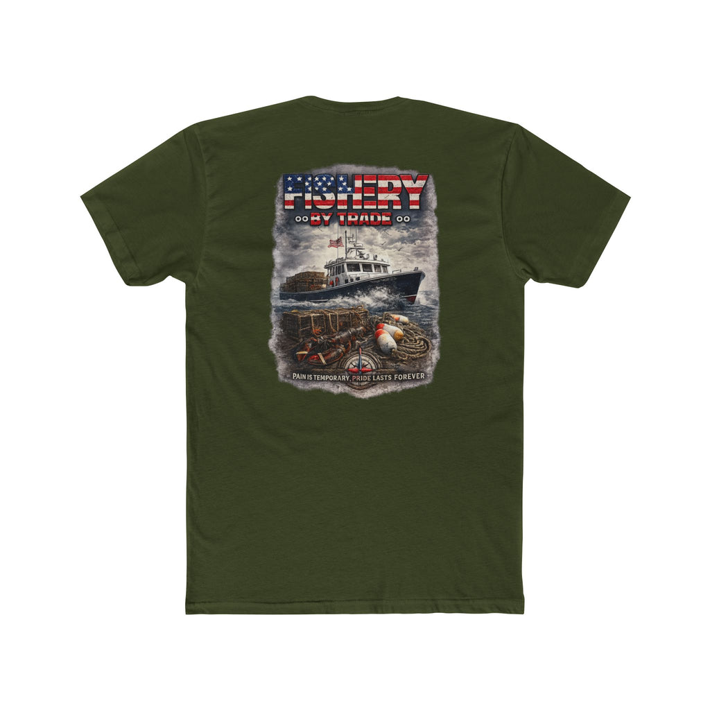 Fishing By Trade T-Shirt — American Flag Nautical Graphic Tee