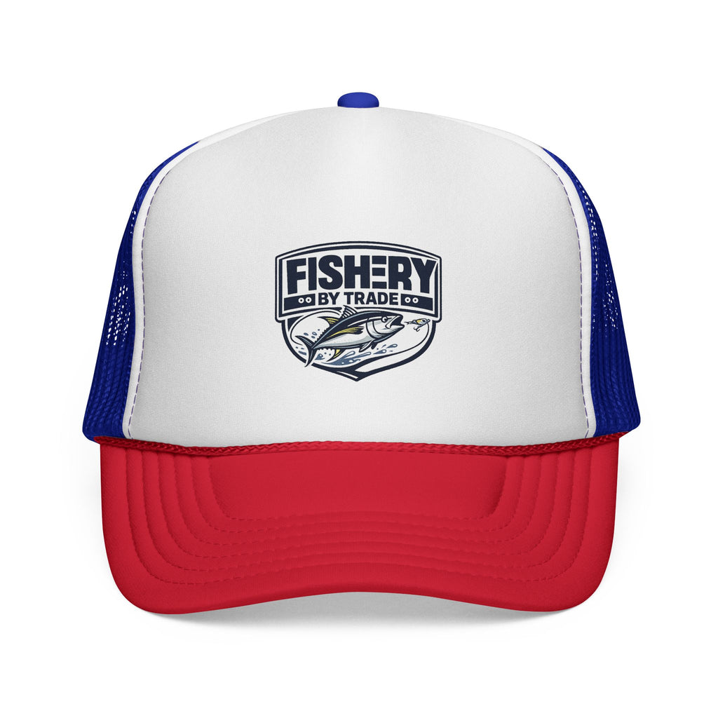 Fishery By Trade Trucker Hat — Vintage Fishing Logo Cap