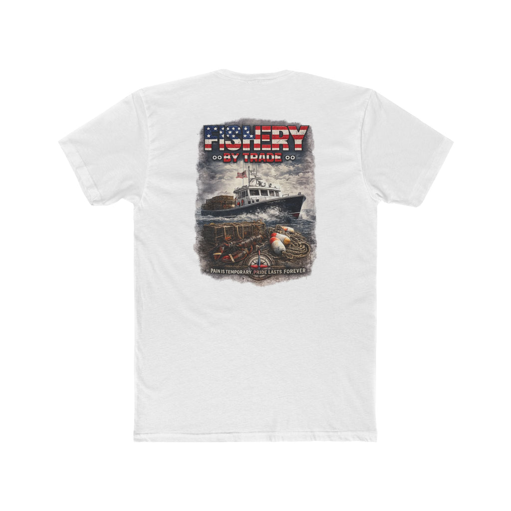Fishing By Trade T-Shirt — American Flag Nautical Graphic Tee