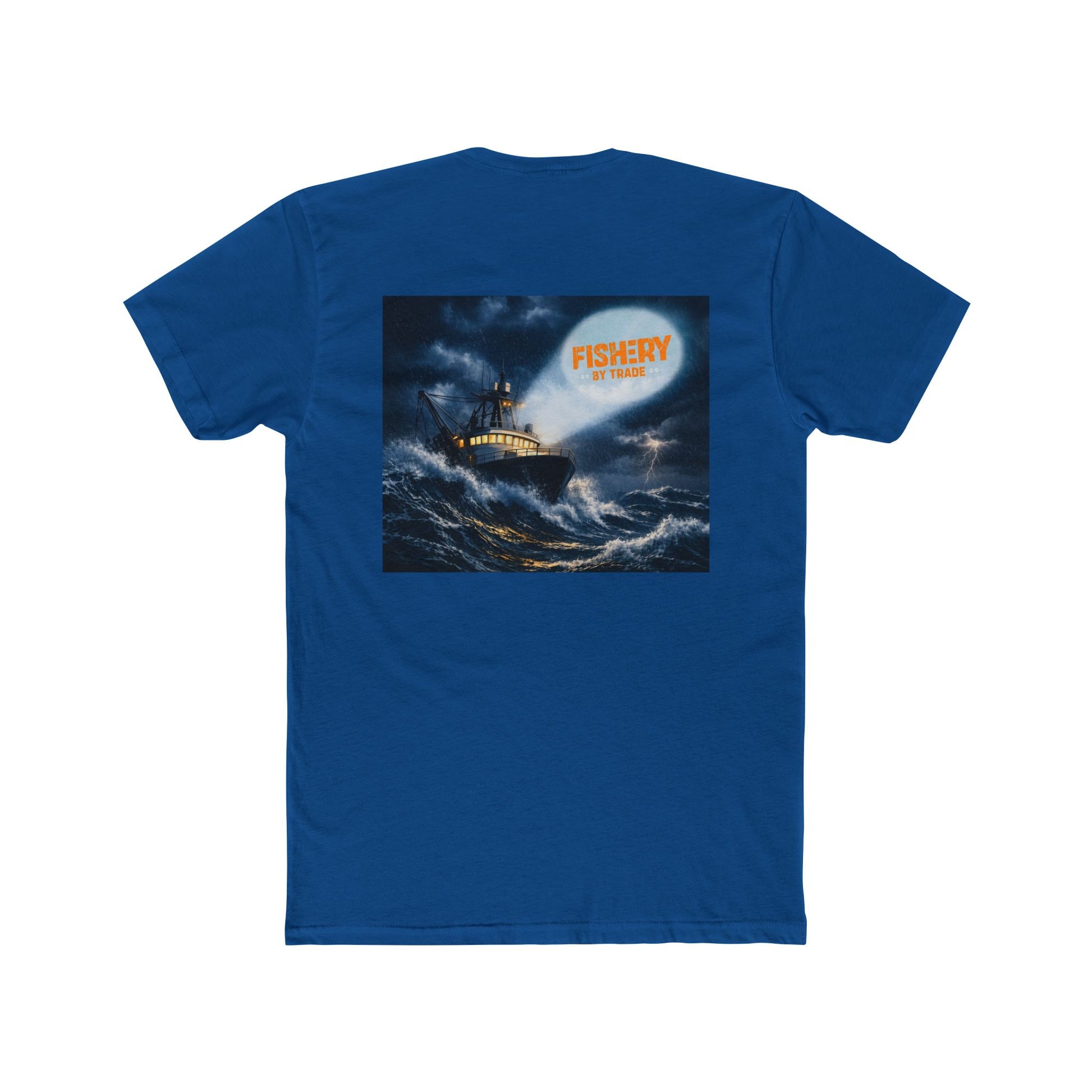 Fishery By Trade Rough Seas - Men's White Crew Neck Tee