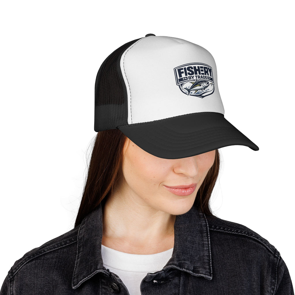 Fishery By Trade Trucker Hat — Vintage Fishing Logo Cap