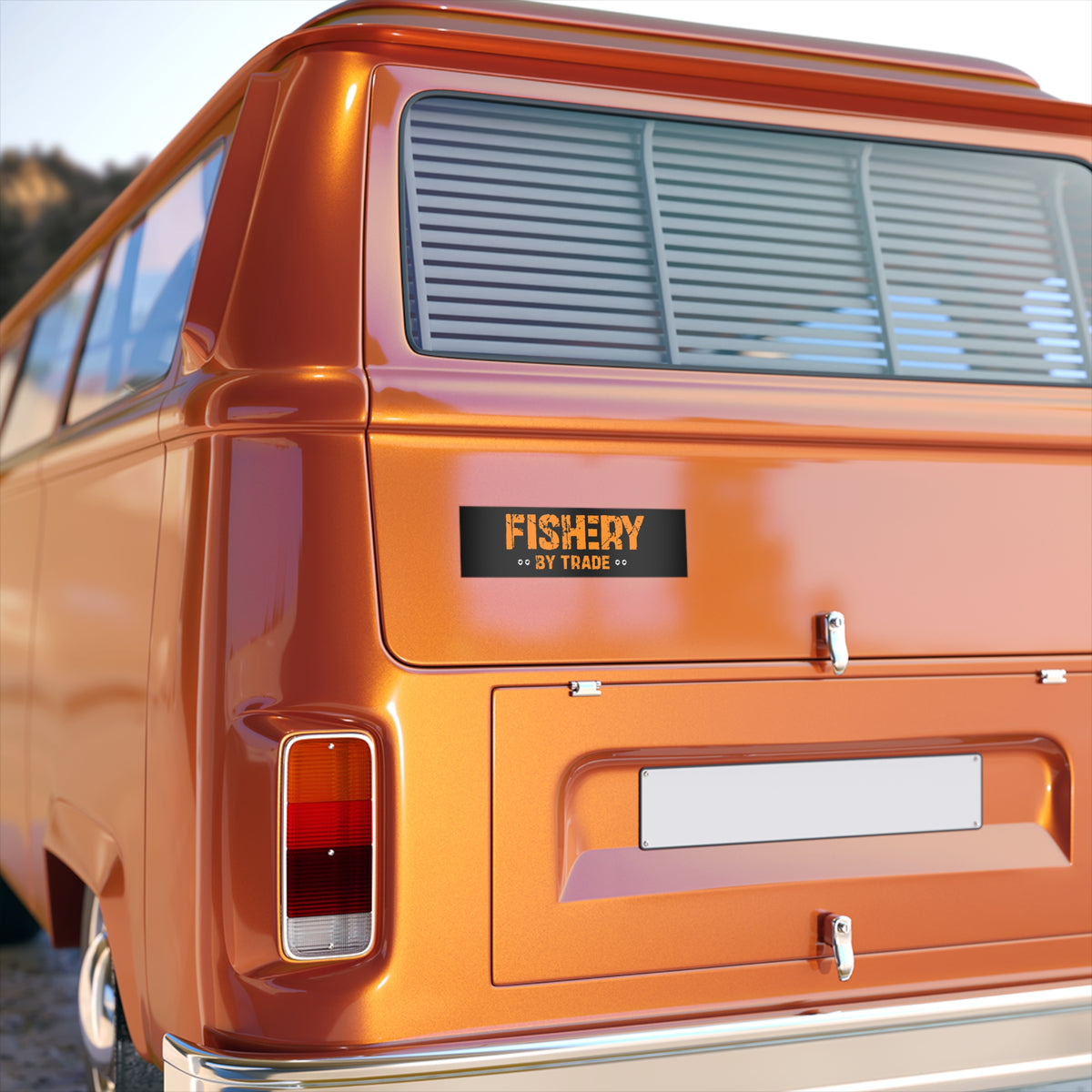 Fishery By Trade Bumper Sticker — Vintage Fisherman Decal