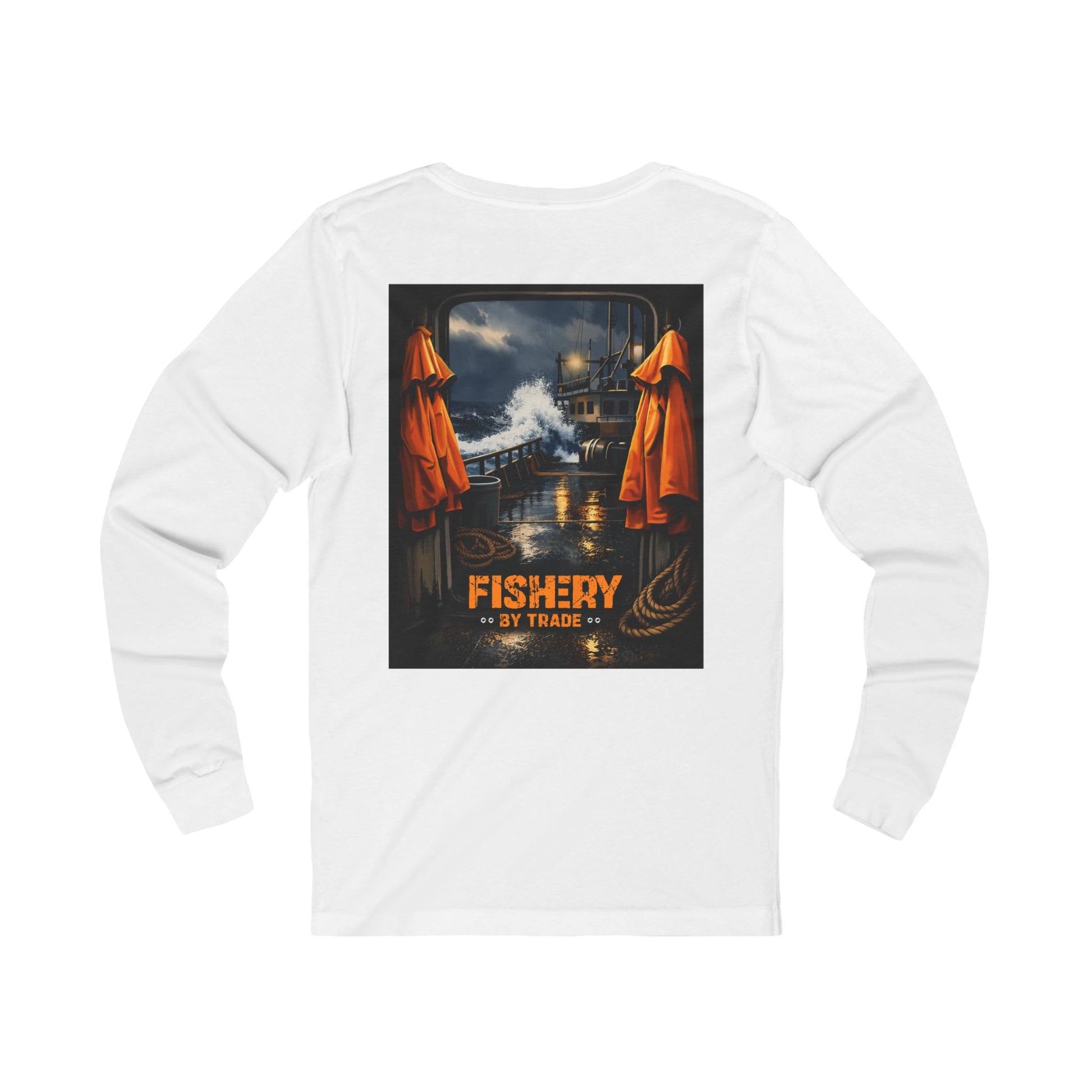 Fishery By Trade Deck - White Long Sleeve T-Shirt
