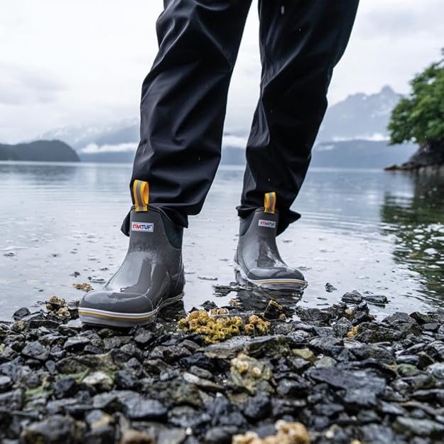 XTRATUF Men’s Ankle Deck Boot – Comfortable Slip-On Fishing Boots