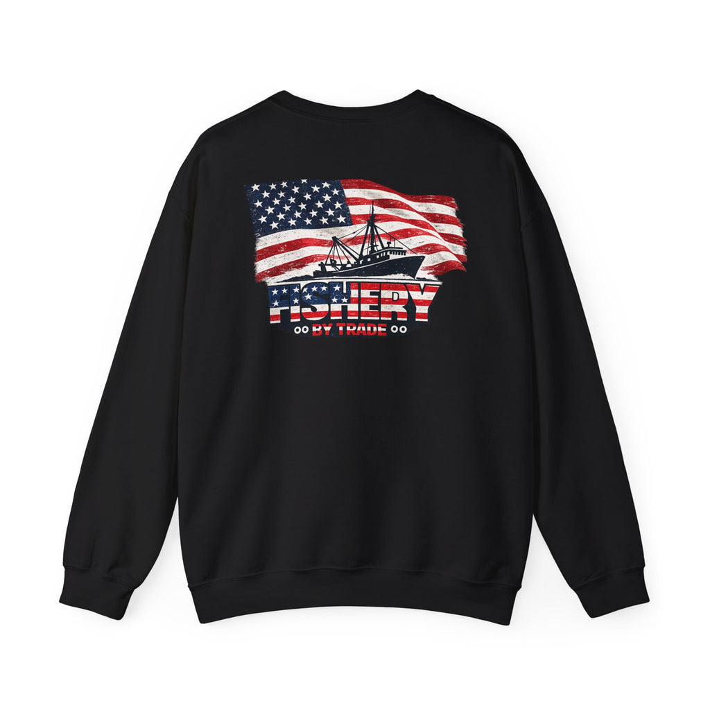 (American Trawler) Fishing Crewneck Sweatshirt — "Fishery By Trade"
